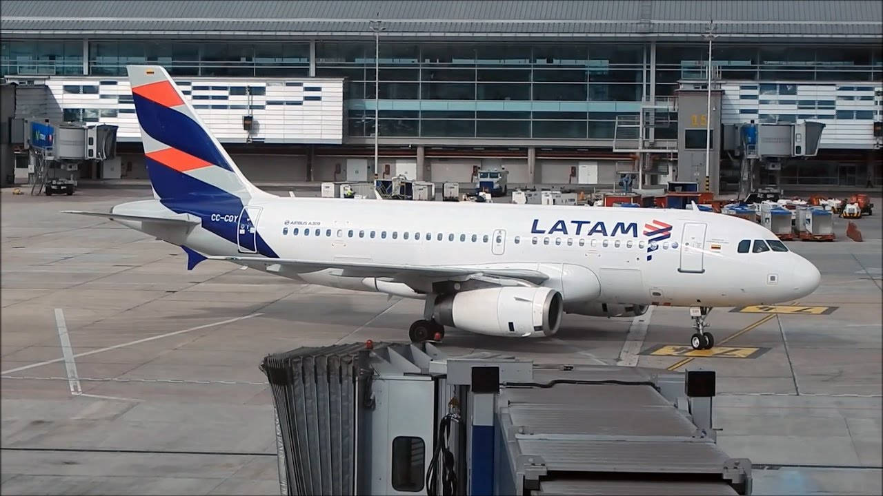 Latam Airlines Plane Preparing To Board Background