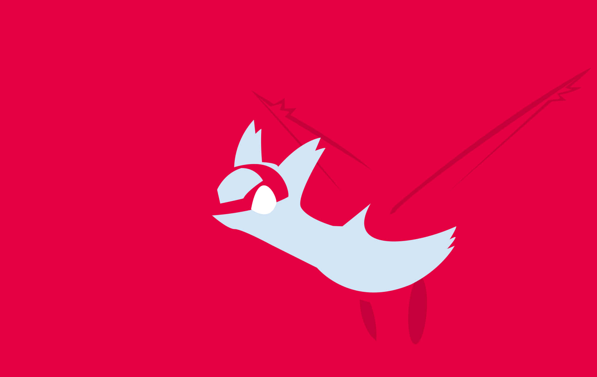Latias Graphic In Red Background Background