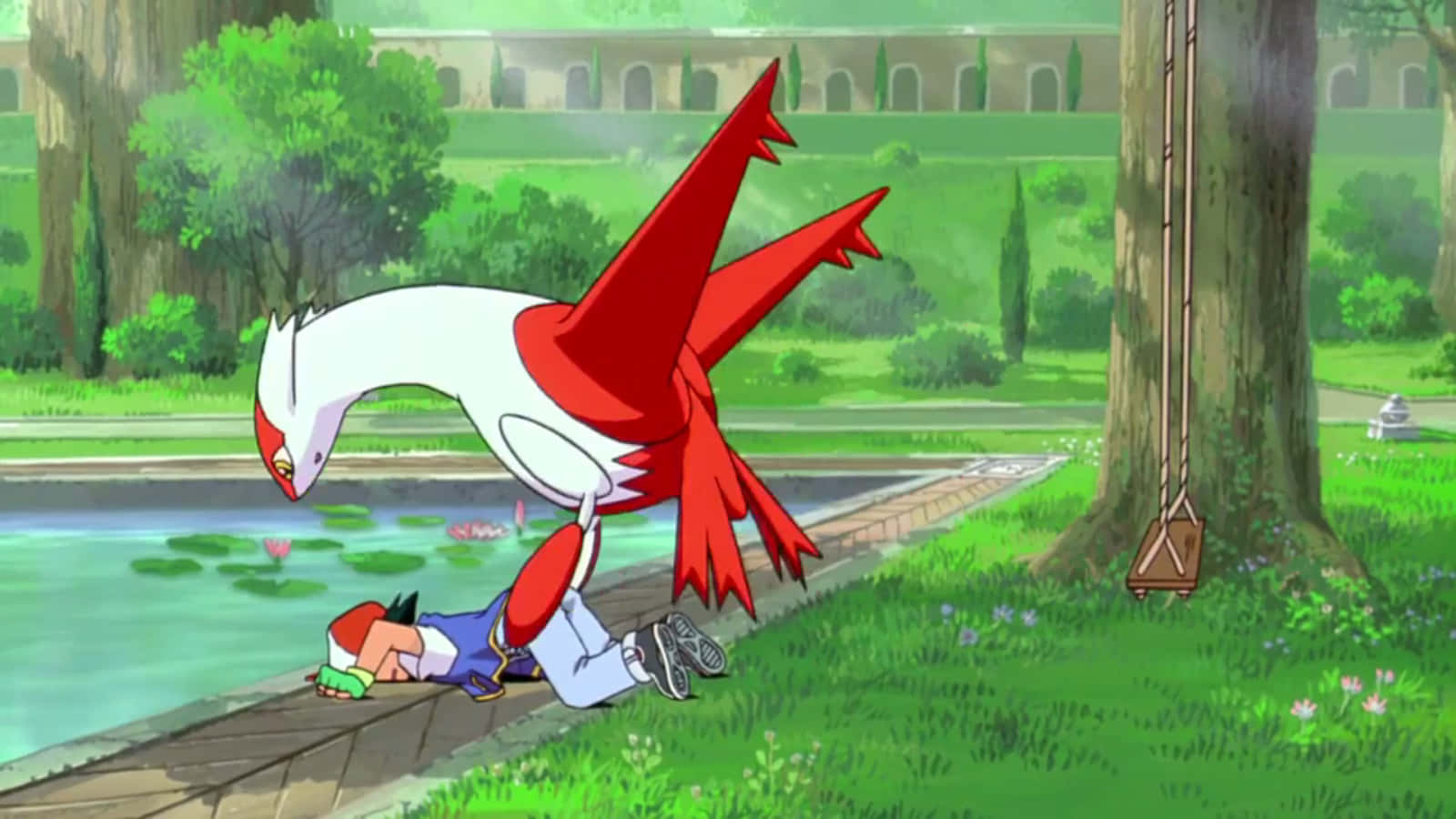 Latias Helping Ash Background