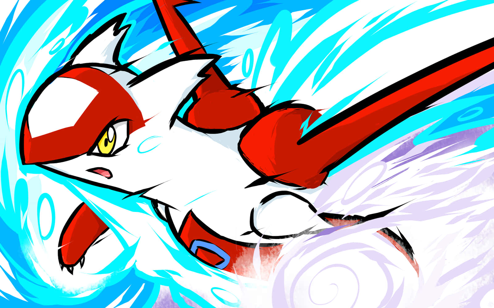 Latias With Moving Lines Graphic Background