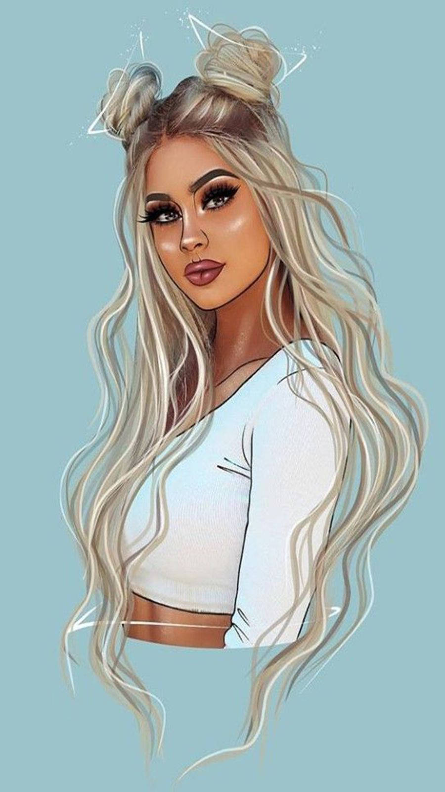 Latina Cool Girl Cartoon Blonde Background