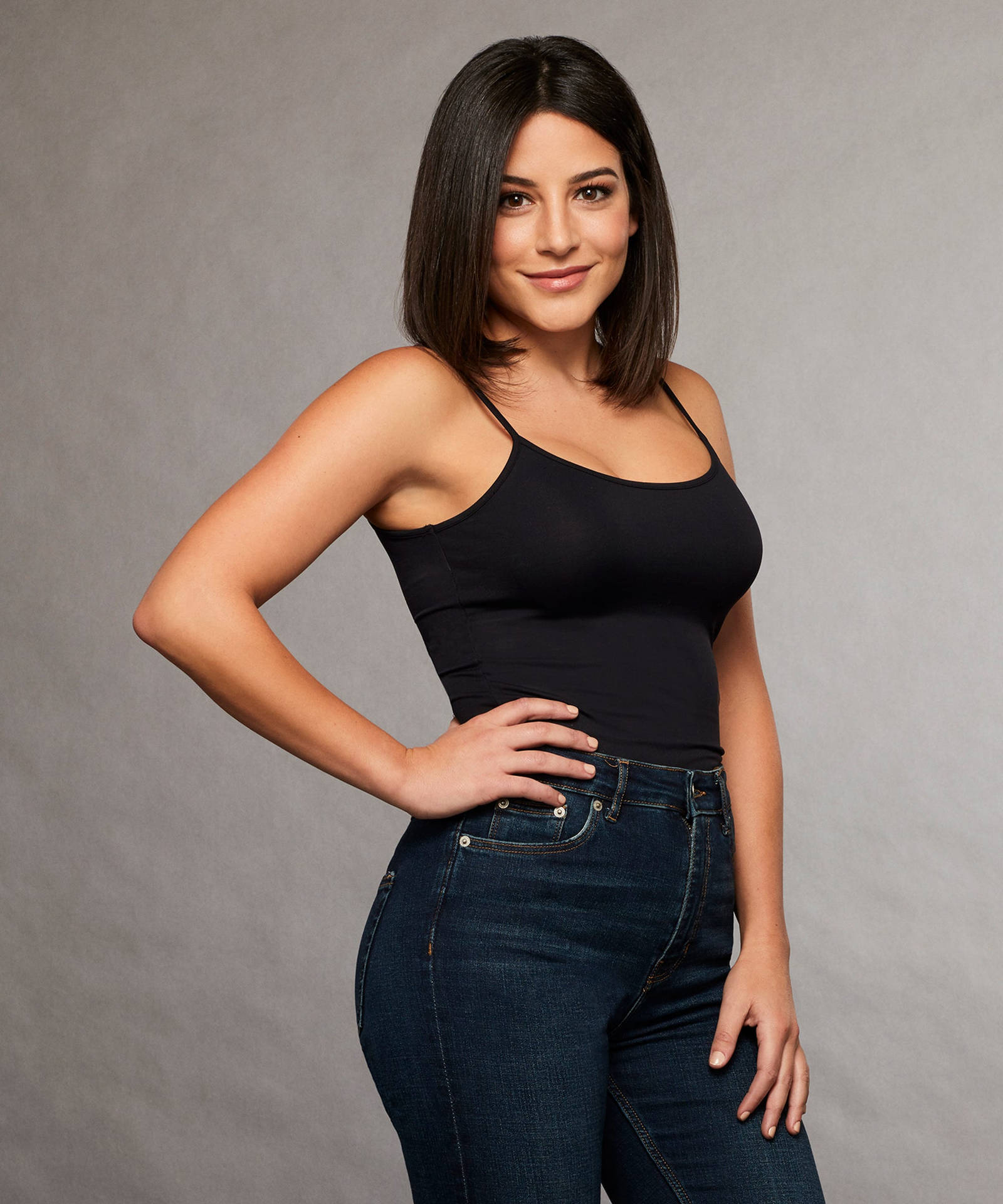 Latina Girl In Black Tank Background