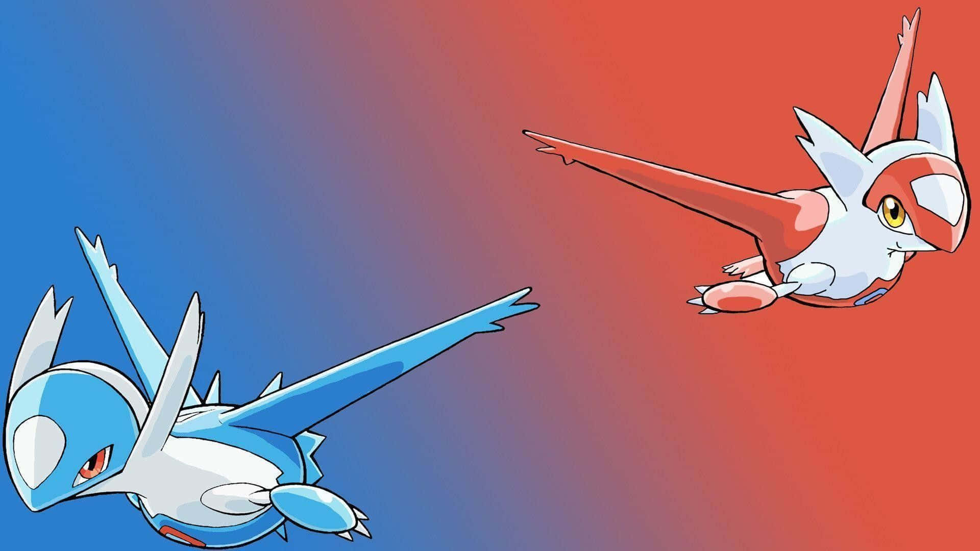 Latios And Latias In Gradient Background