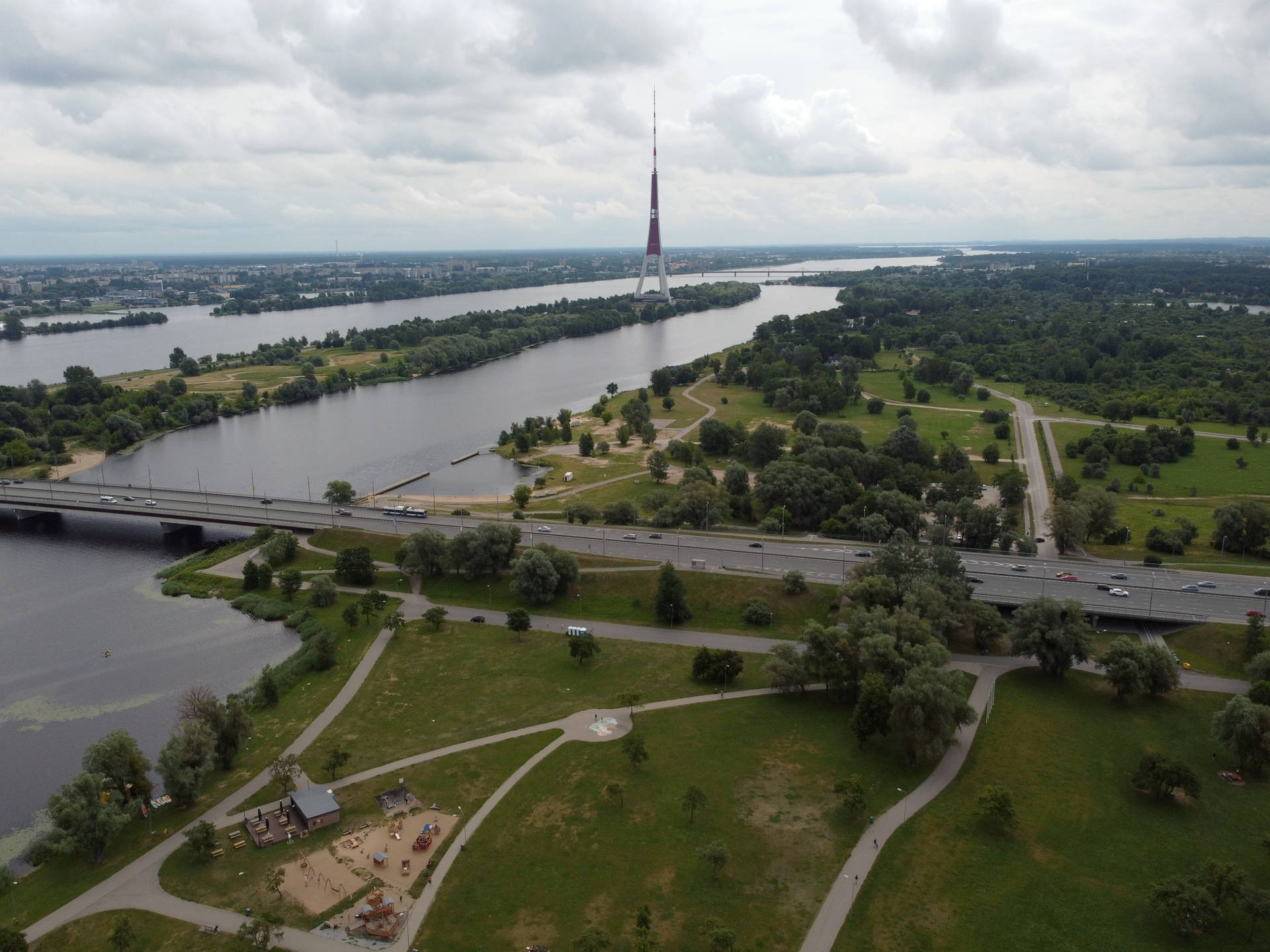 Latvia Radio And Tv Tower Background