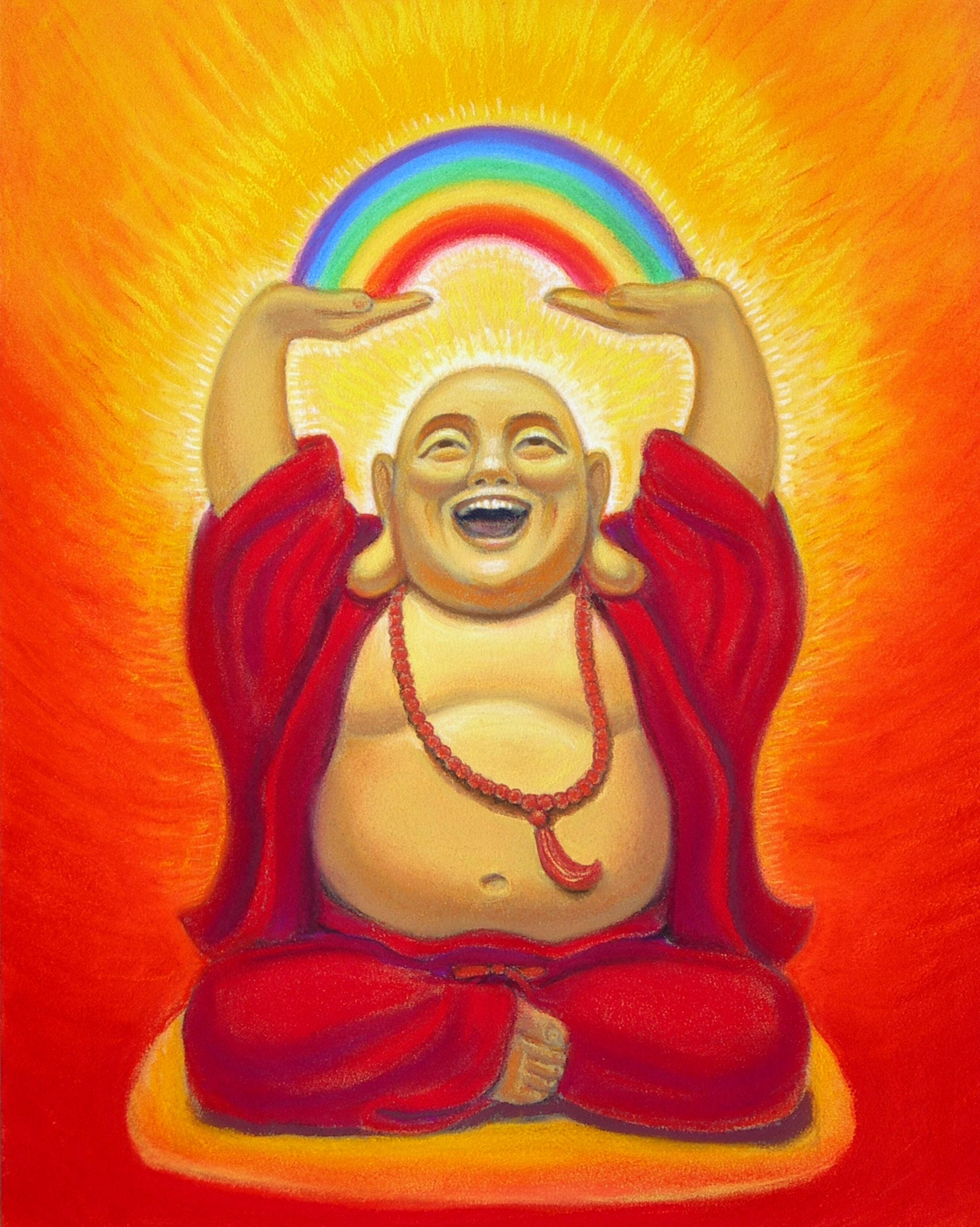 Laughing Buddha Holding A Rainbow