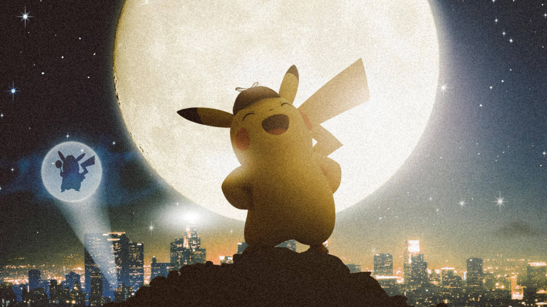 Laughing Detective Pikachu Poster Background