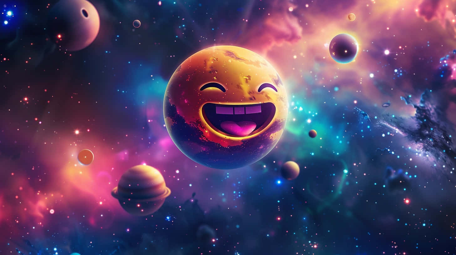 Laughing Emoji Galaxy Backdrop Background