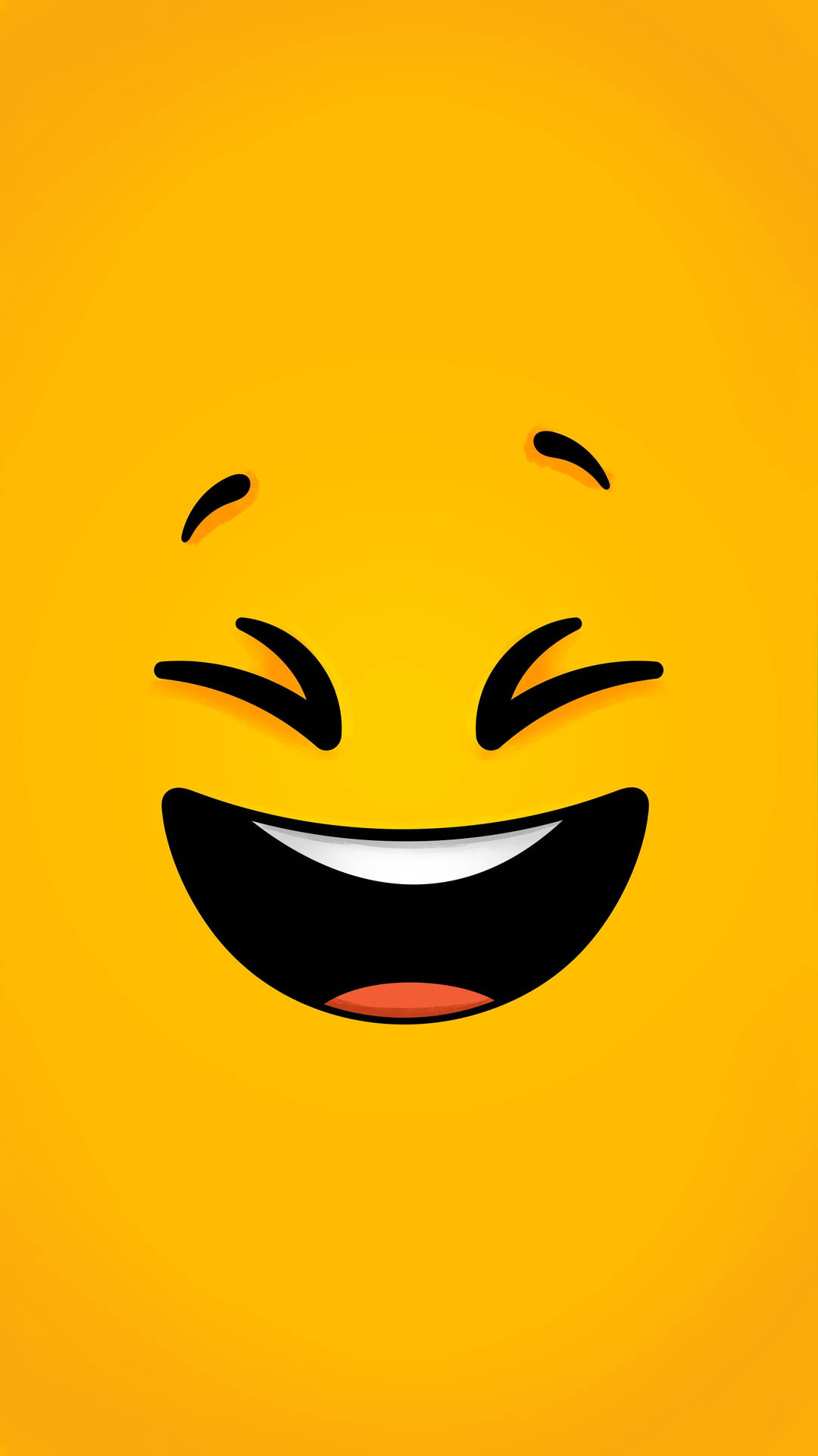 Laughing Smiley Plain Yellow Iphone Background