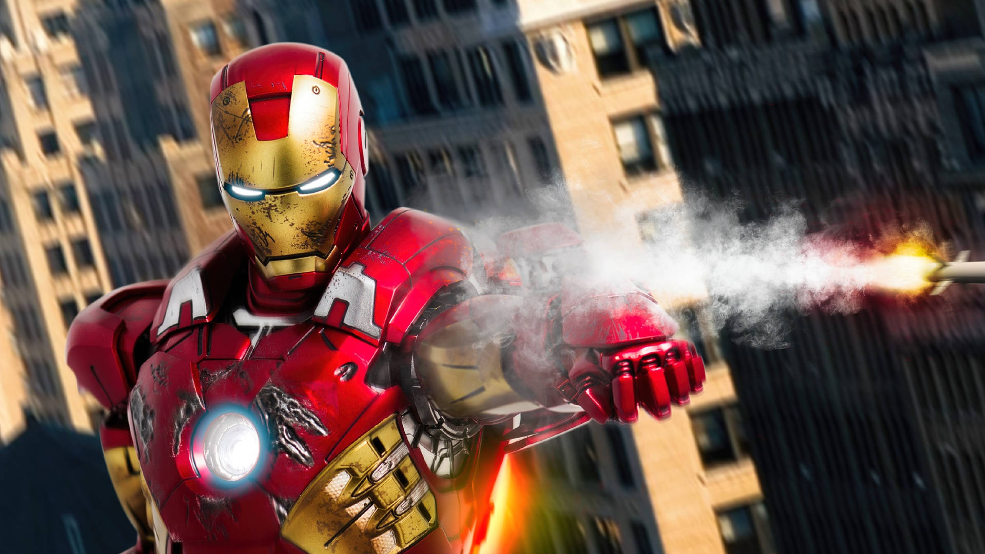 Launching Missile Iron Man Superhero Background