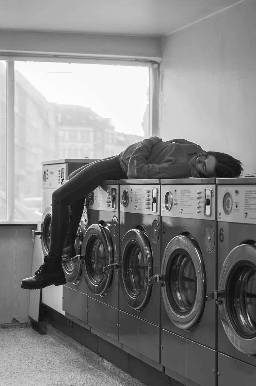 Laundromat_ Nap_ Black_and_ White Background