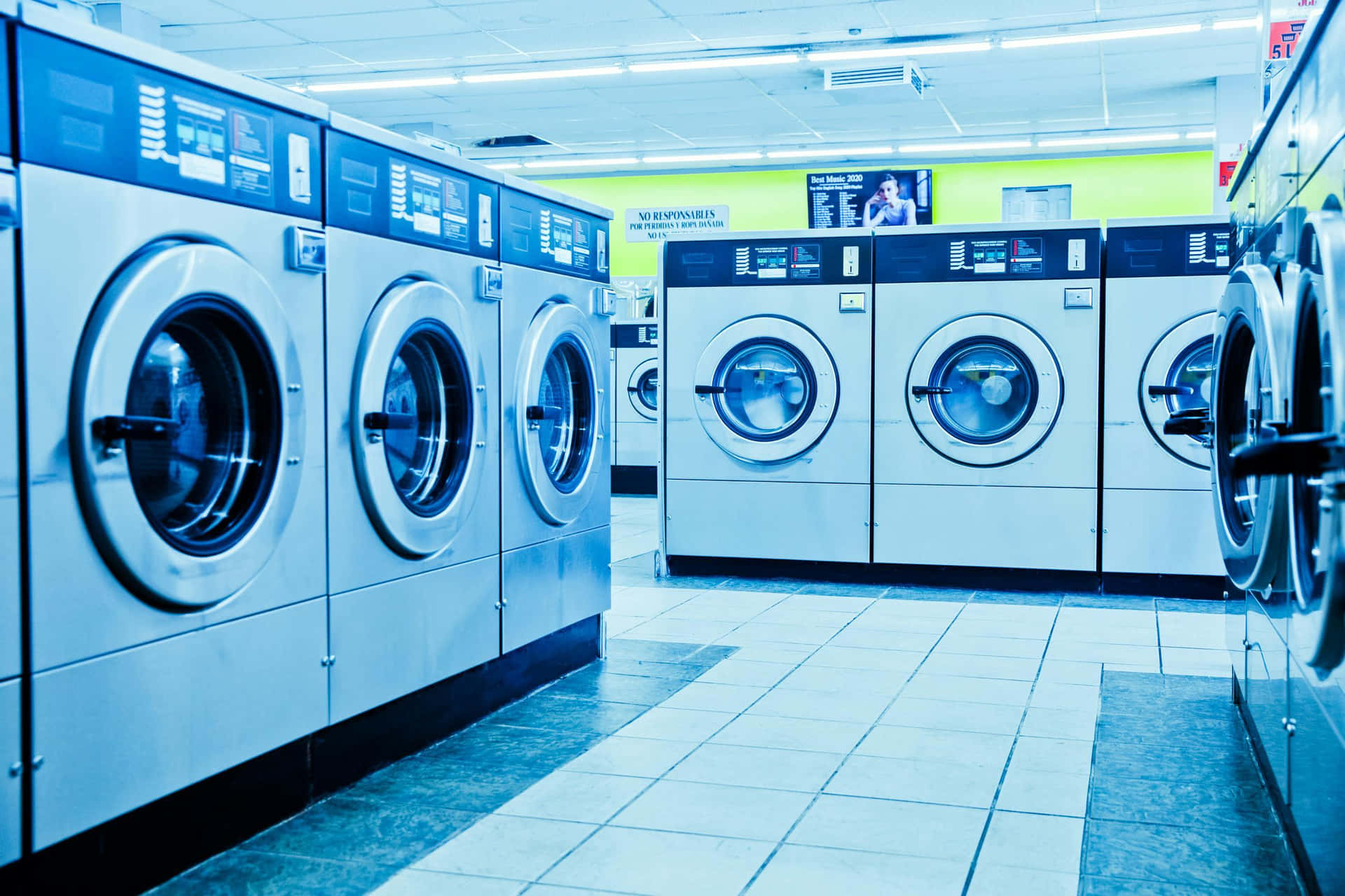 Laundromat Rowof Washing Machines
