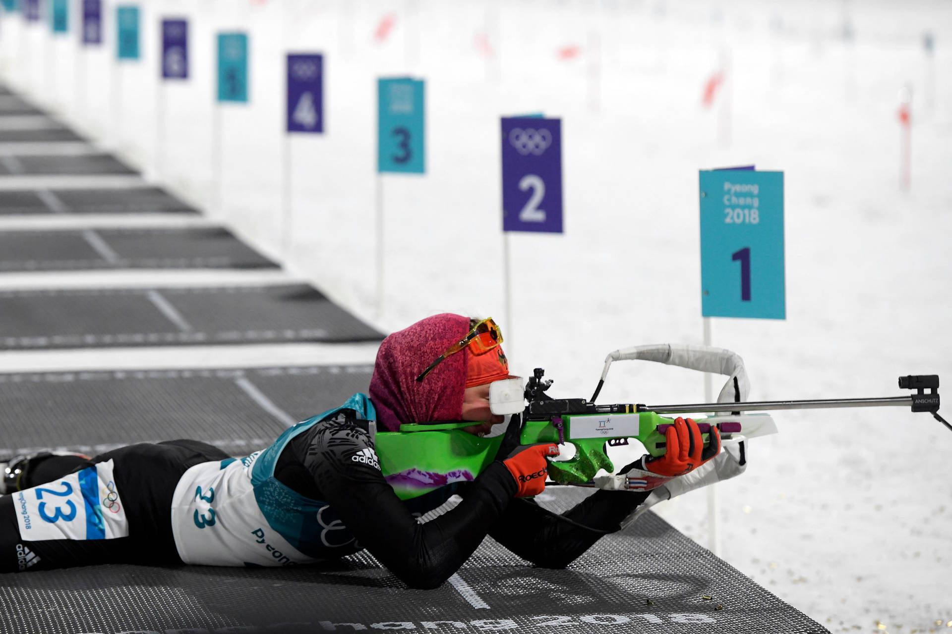 Laura Dahlmeier Biathlon Shooting Range Olympic Winter Games Background