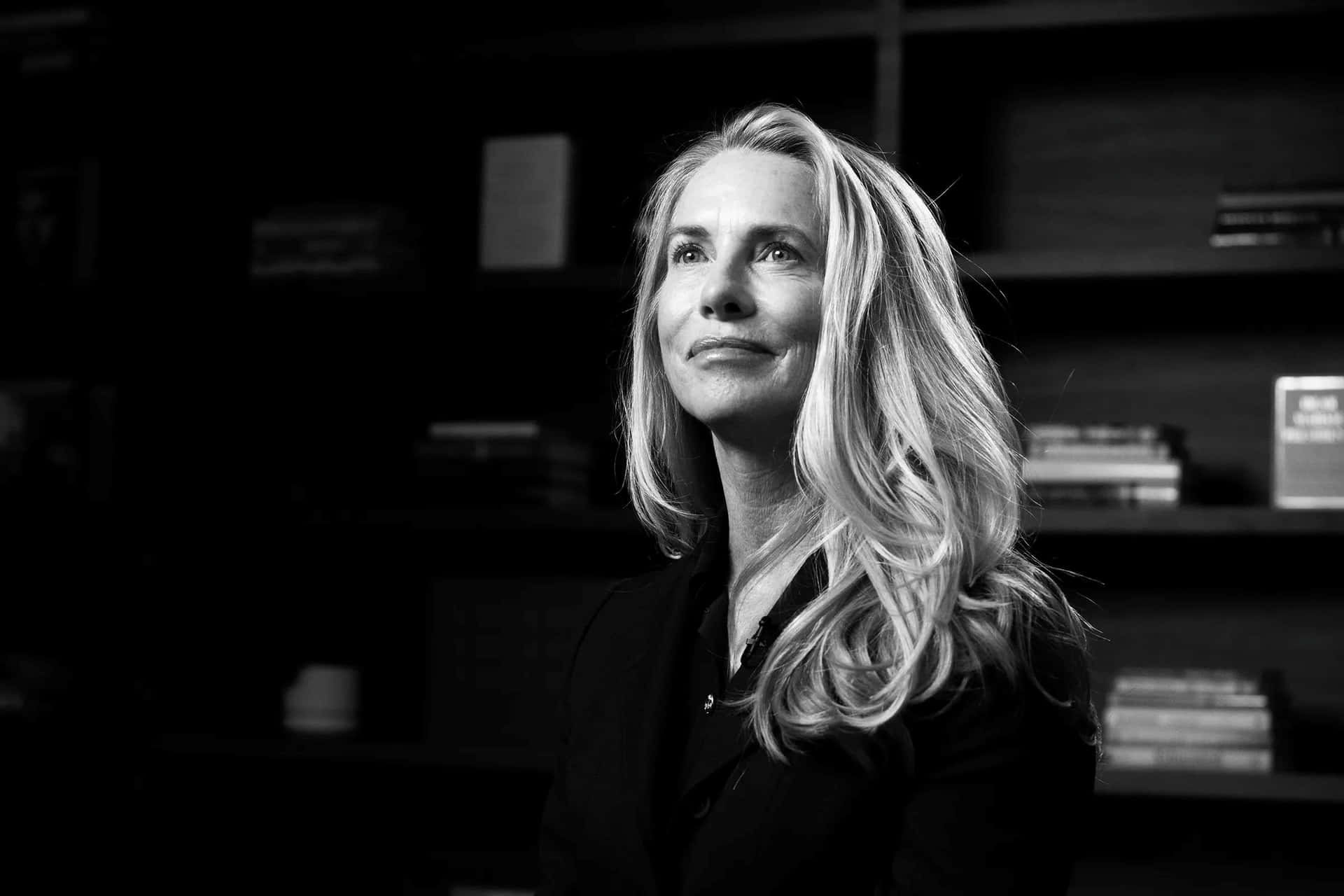 Laurene Powell Jobs Blackand White Portrait