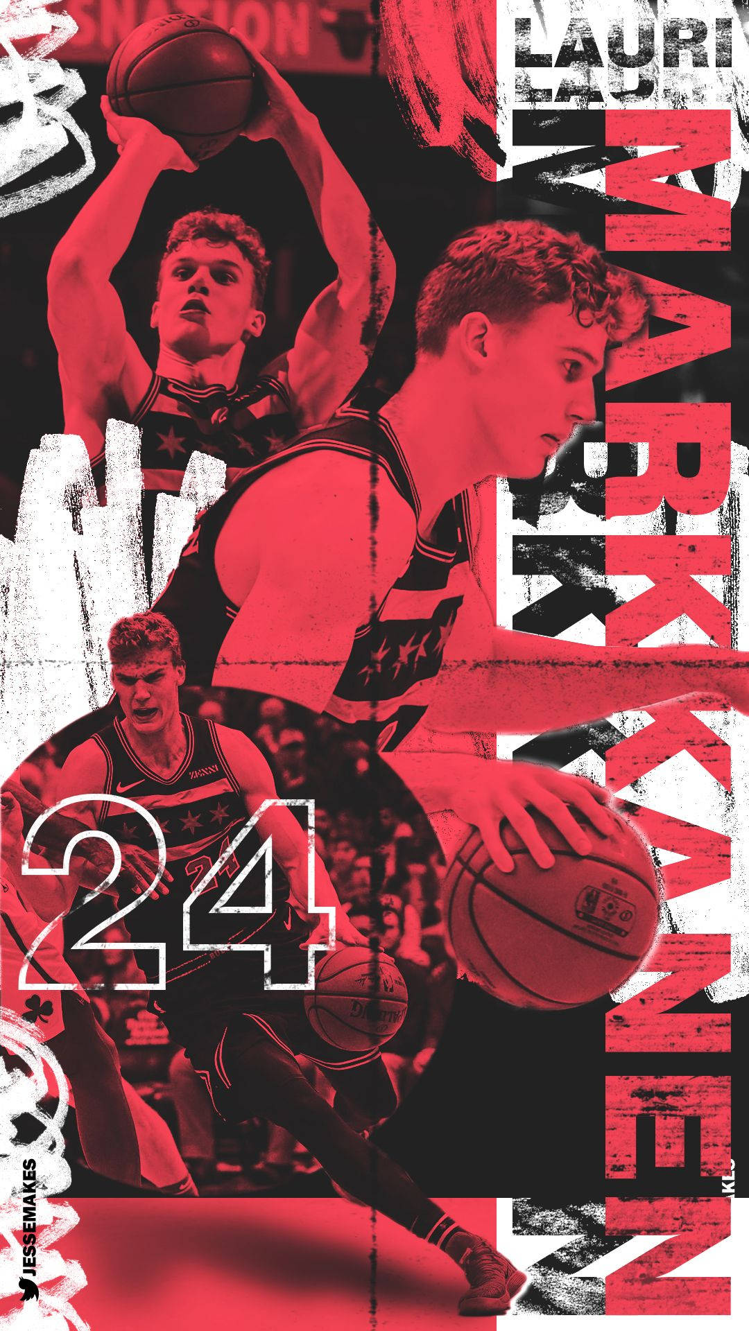 Lauri Markkanen Aesthetic Basketball Collage