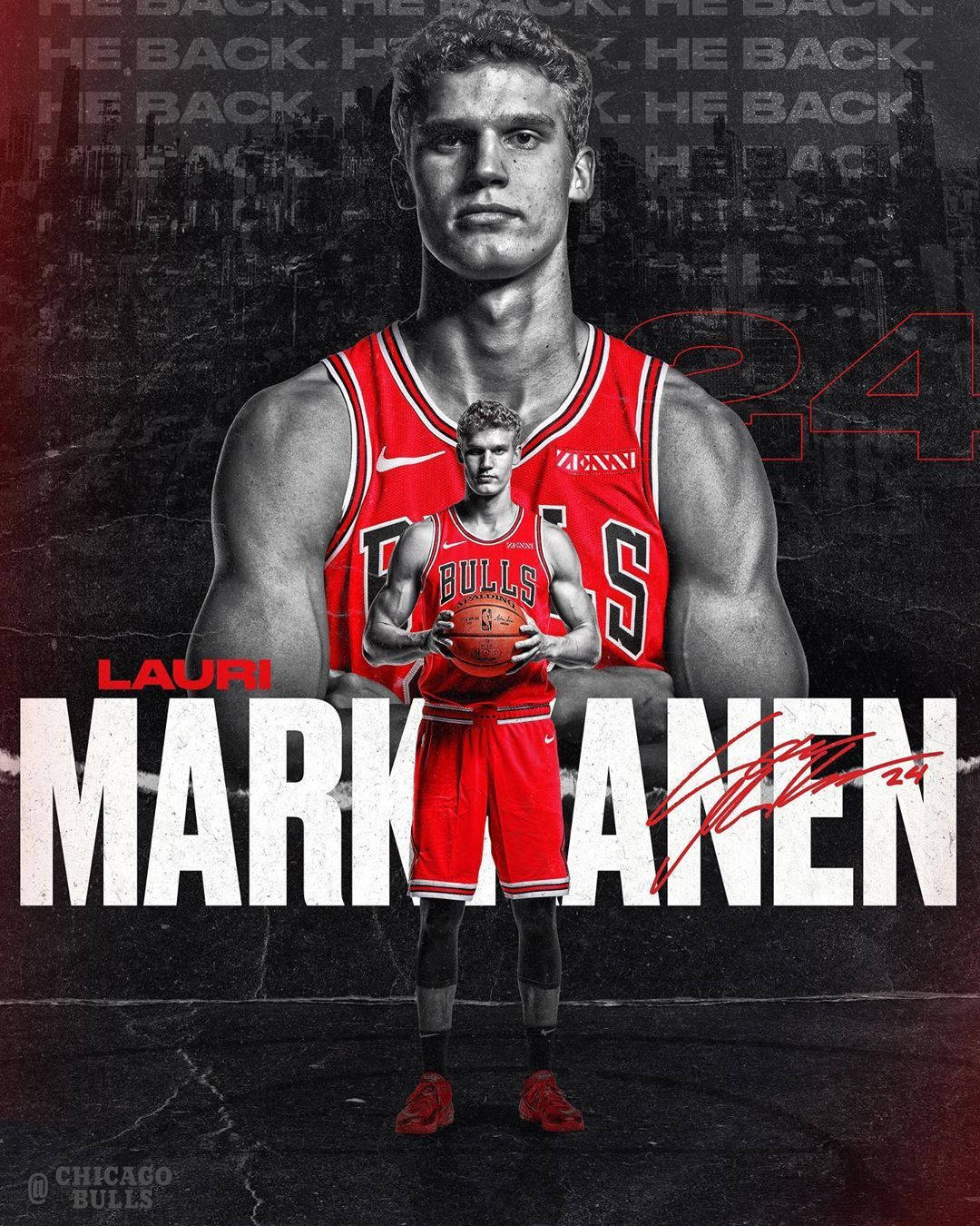 Lauri Markkanen Bulls Player Poster Background