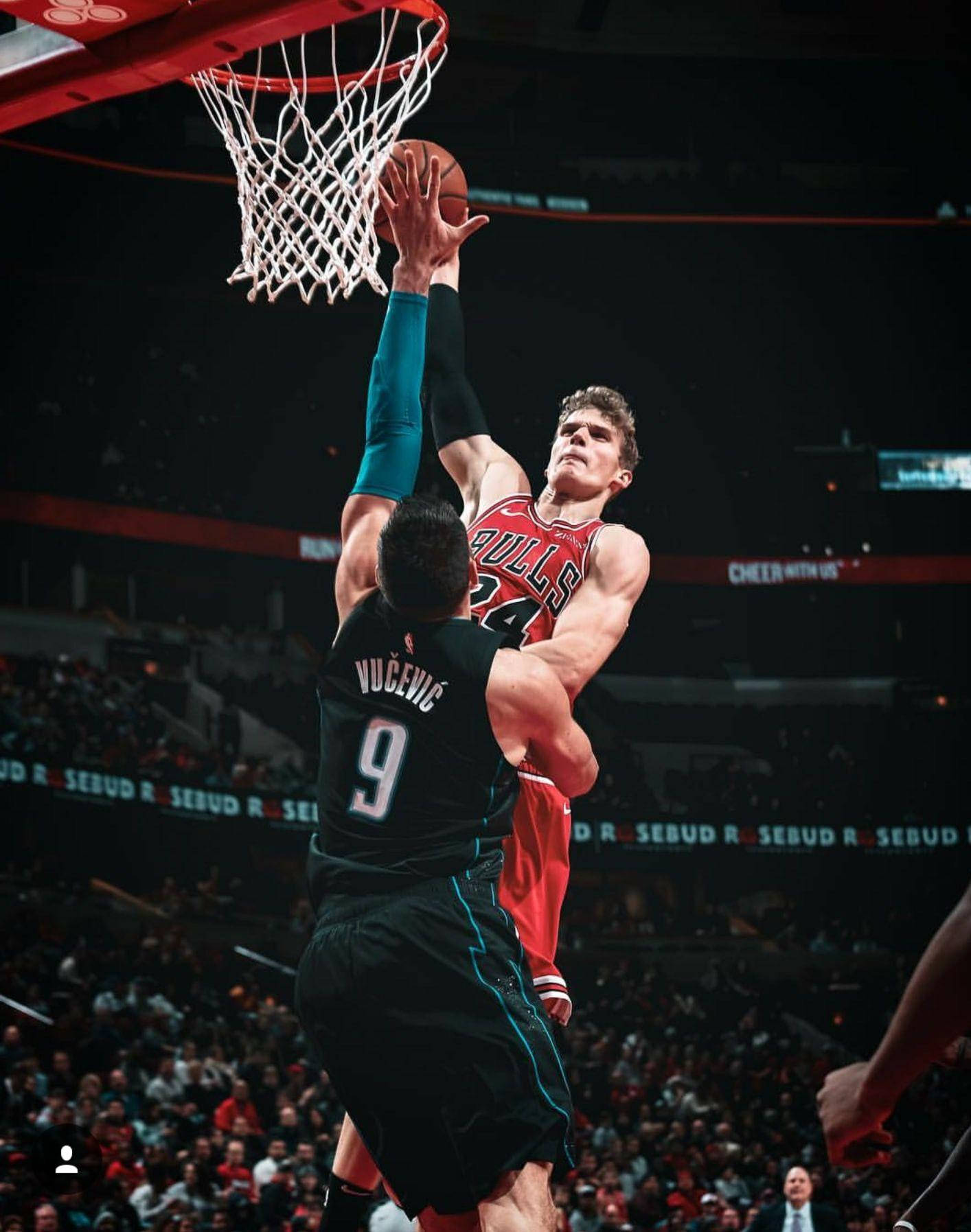 Lauri Markkanen Bulls Scoring Against Orlando Magic Background