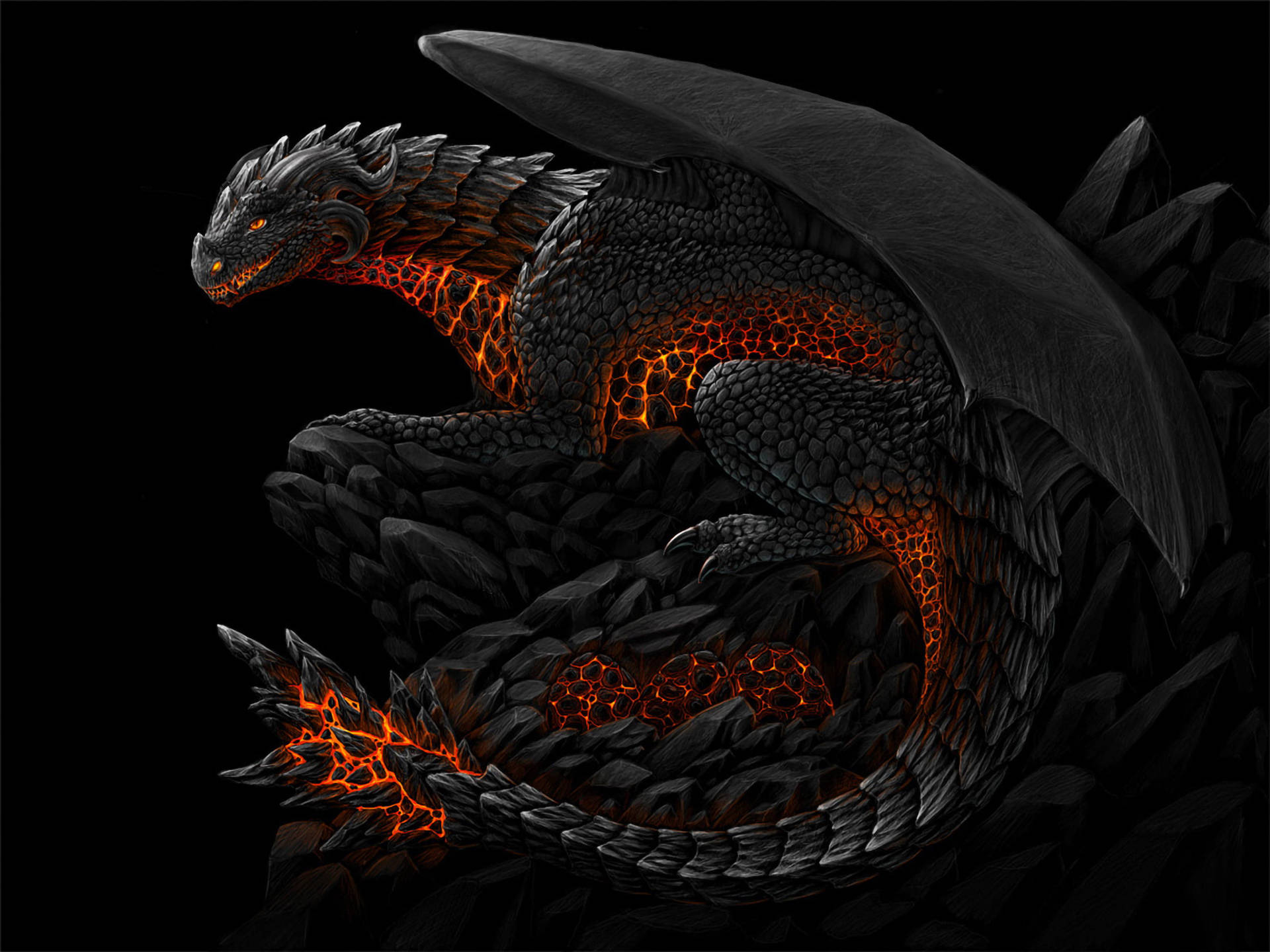 Lava Dragon Rock Skin Background