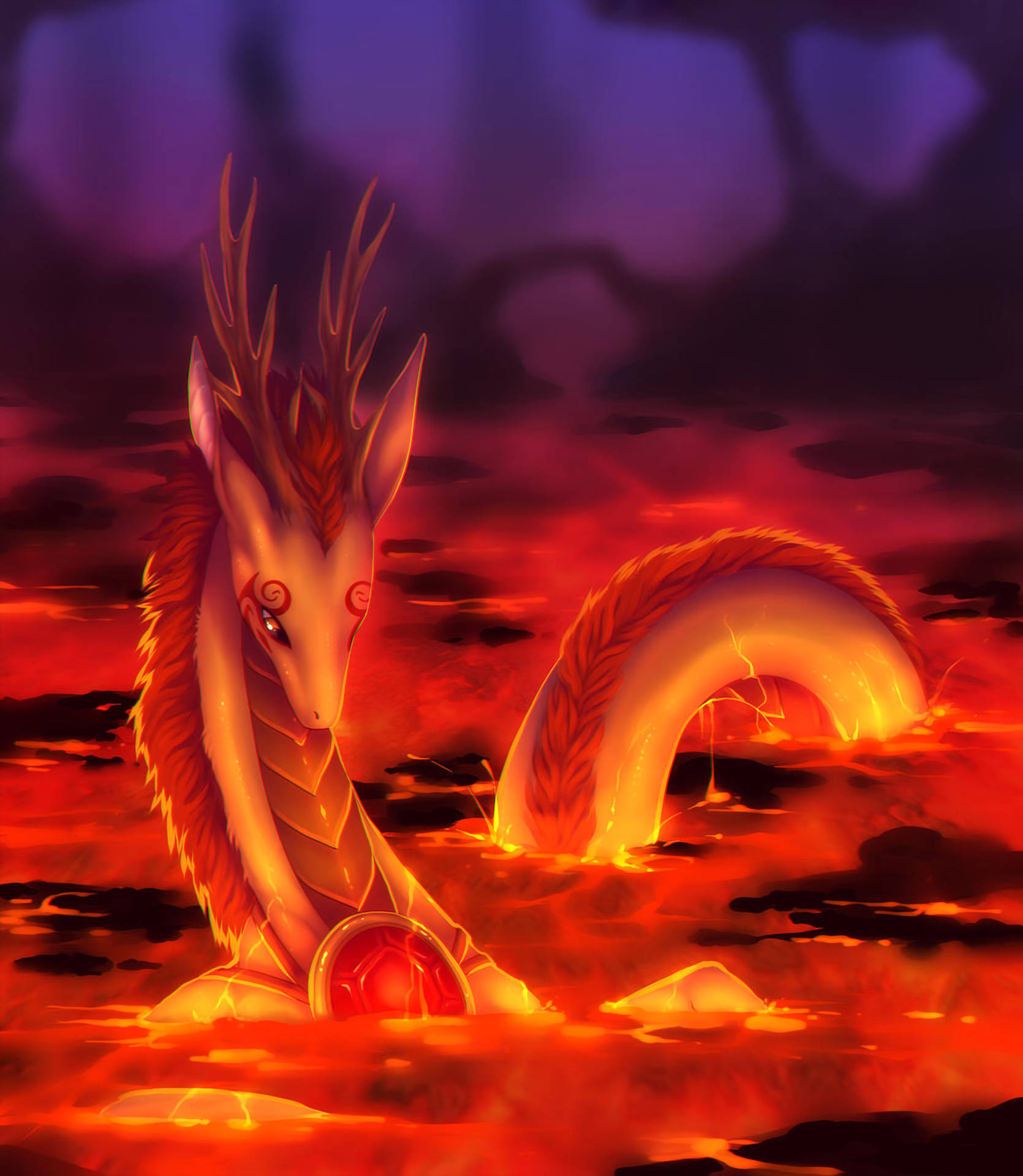 Lava Dragon Snake Background