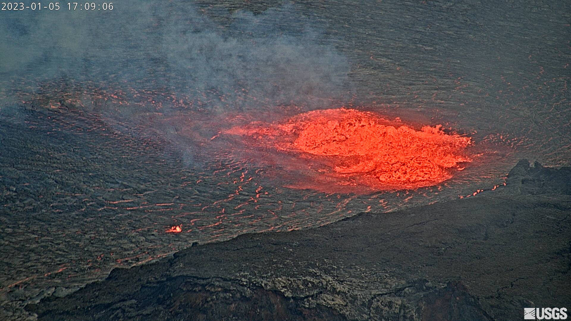 Lava From Kilauea Volcano Drone Shot