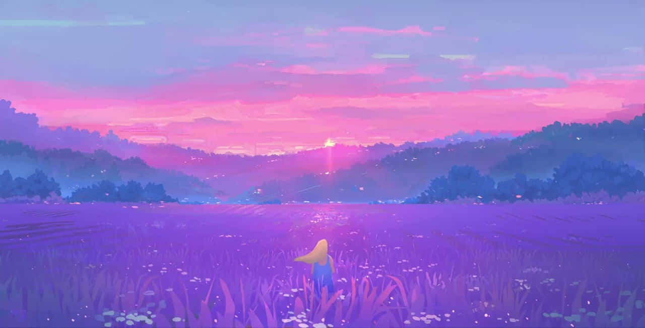 Lavender_ Field_ Sunset_ Animation Background