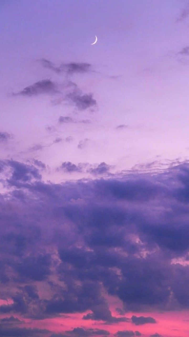 Lavender Purple Sky With Dark Clouds Background