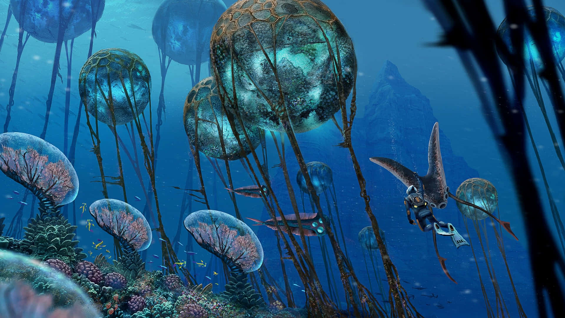 Lavish Underwater Exploration Awaits In Subnautica 4k Background