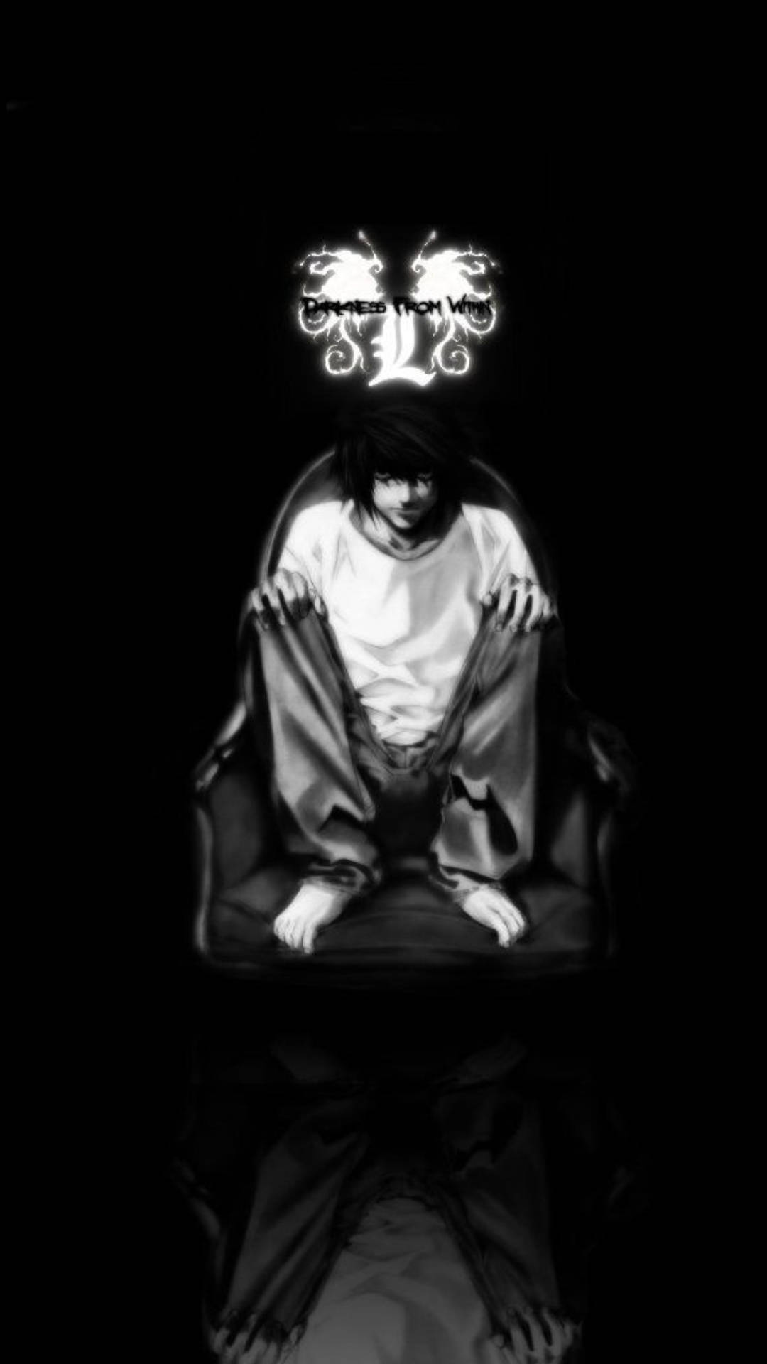 Lawliet Sitting On Chair Death Note Iphone Background