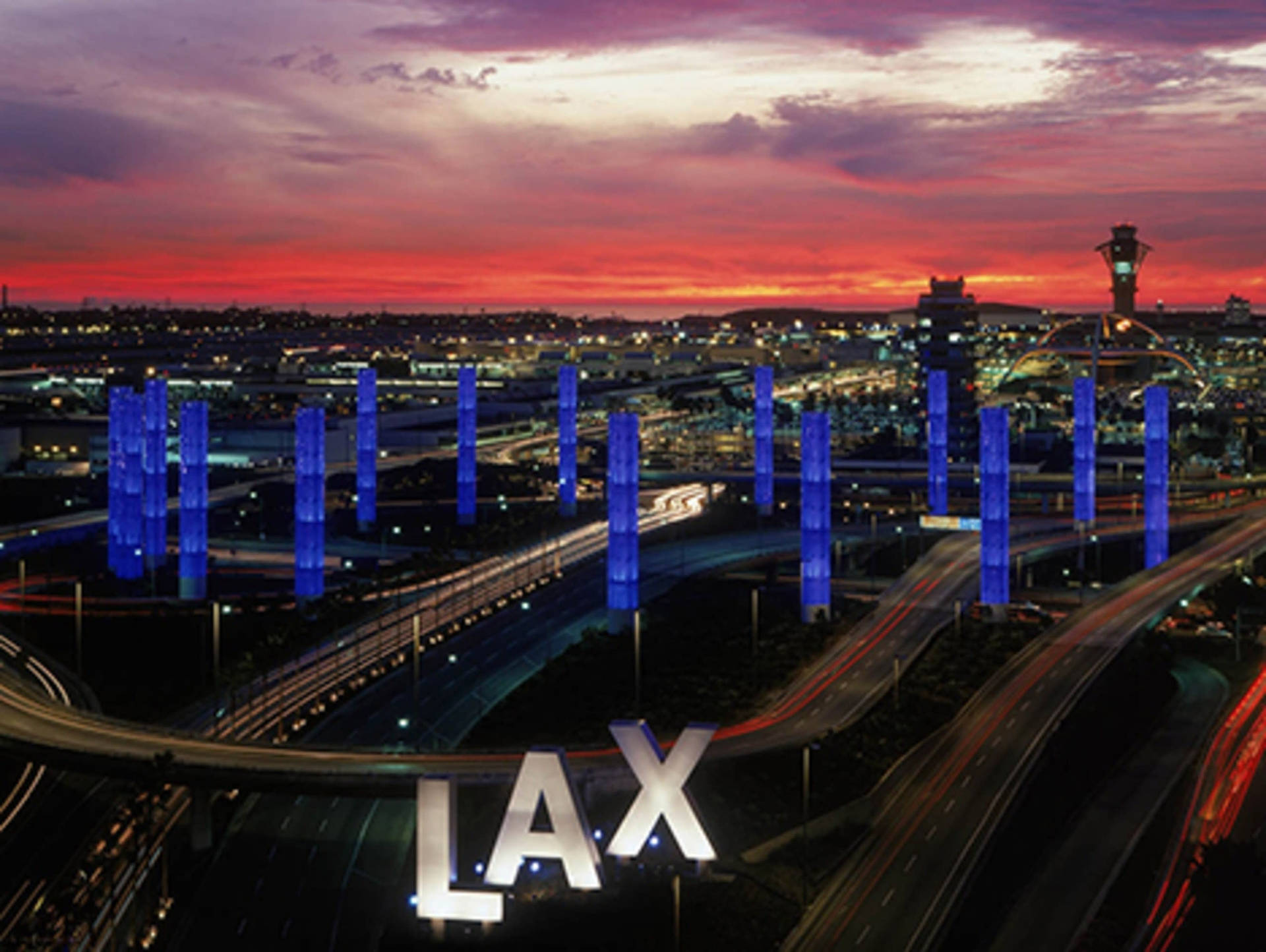 Lax Terminal Under A Stunning Sunset Sky