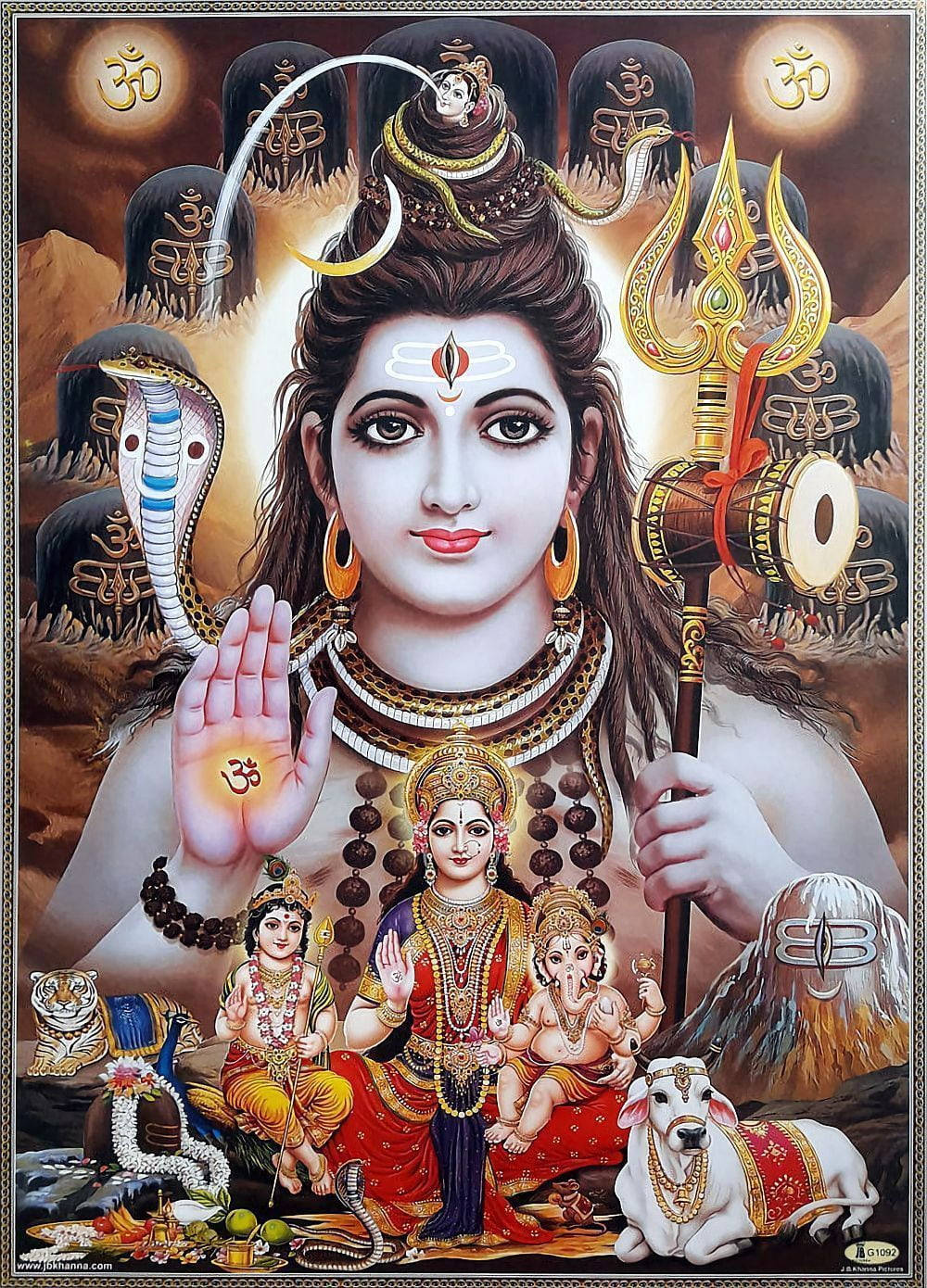 Laxmi Narayan Shiva Lakshmi And Animals