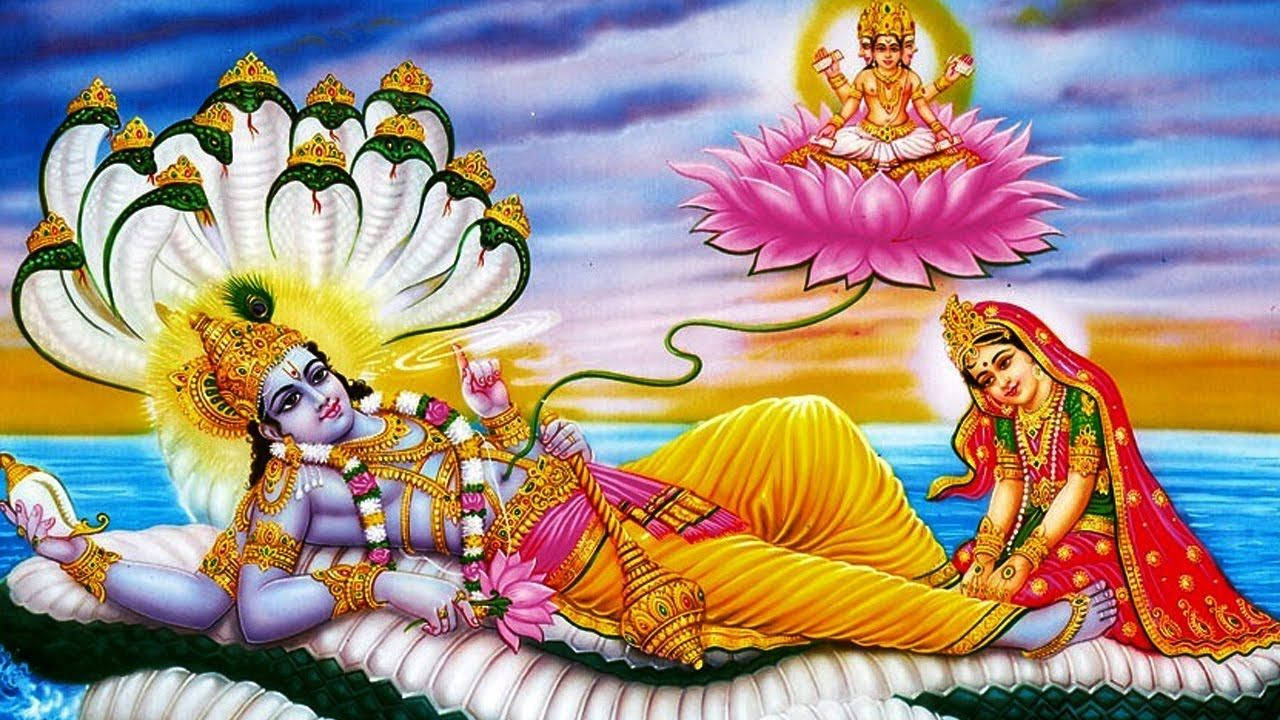 Laxmi Narayan Vishnu And Lakshmi On Shesha