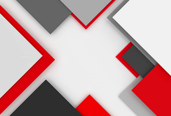 Layered Black, Gray, Red And White Shapes Background