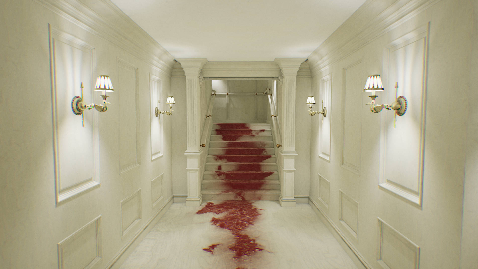Layers Of Fear Blood Stained Hallway