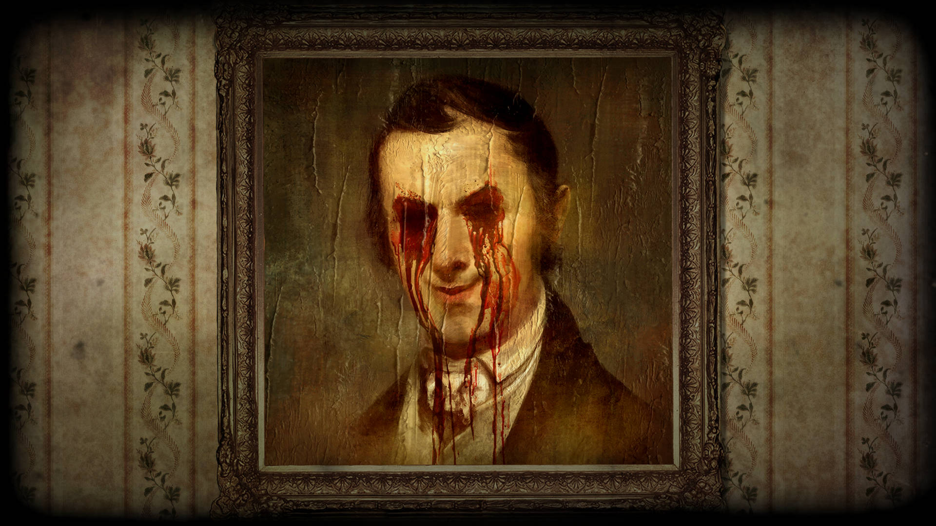 Layers Of Fear Man Crying With Blood Background