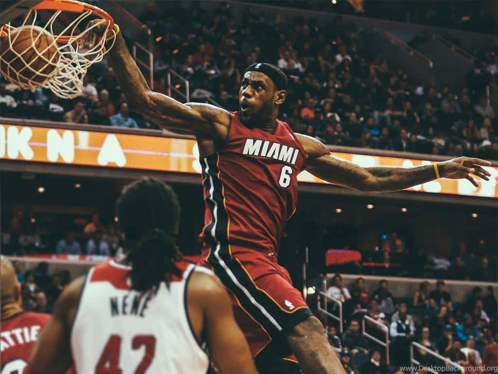 Le Bron_ James_ Miami_ Heat_ Slam_ Dunk Background