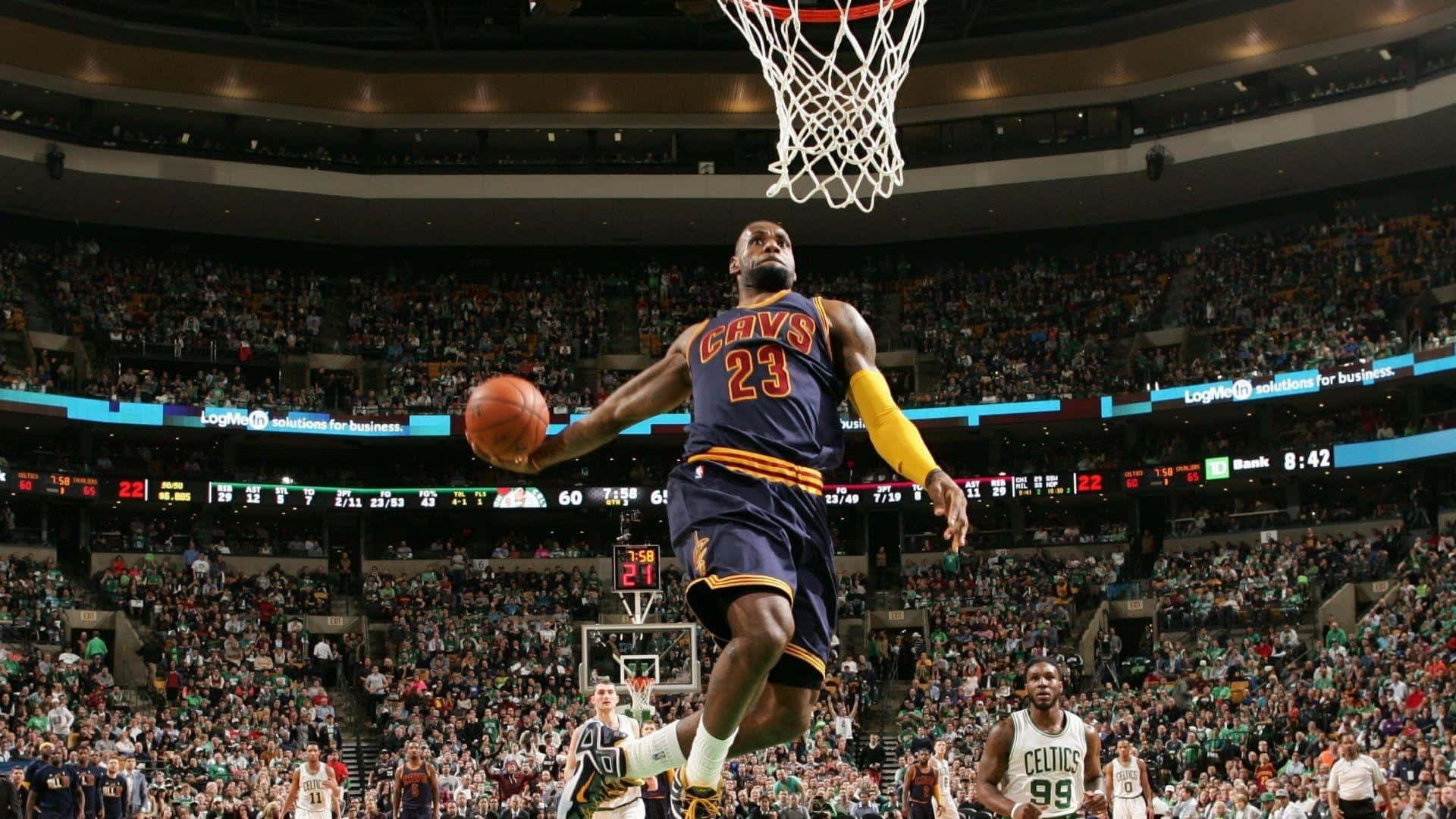 Le Bron James_ Mid Air Dunk Background