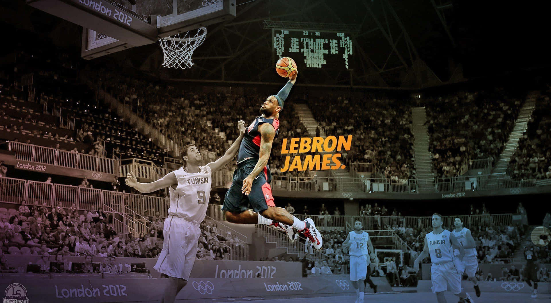 Le Bron_ James_ Olympic_ Dunk_ London_2012 Background
