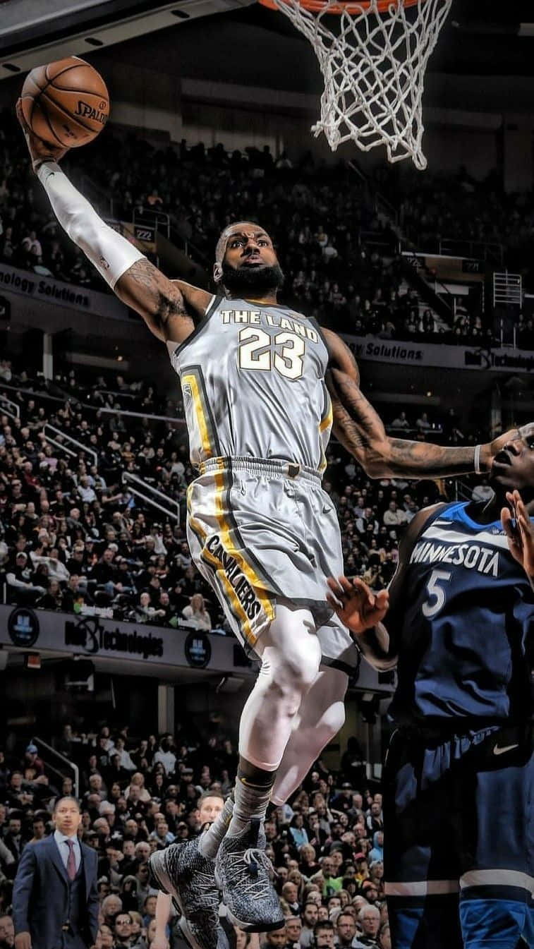 Le Bron_ James_ Soaring_ Dunk Background