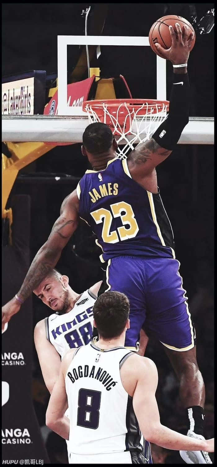 Le Bron_ James_ Soaring_ Dunk Background