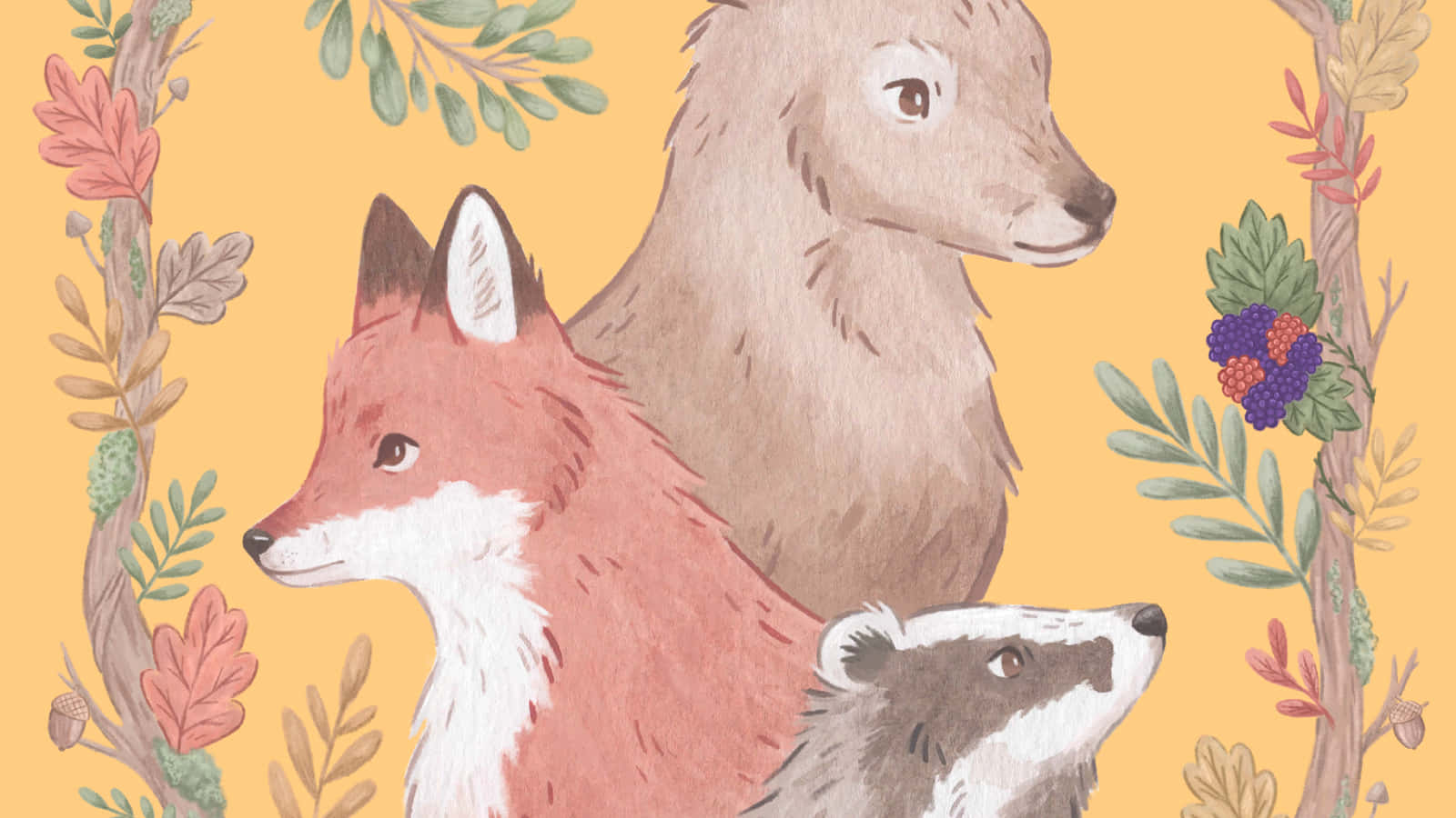 Lead Characters From The Animals Of Farthing Wood Background