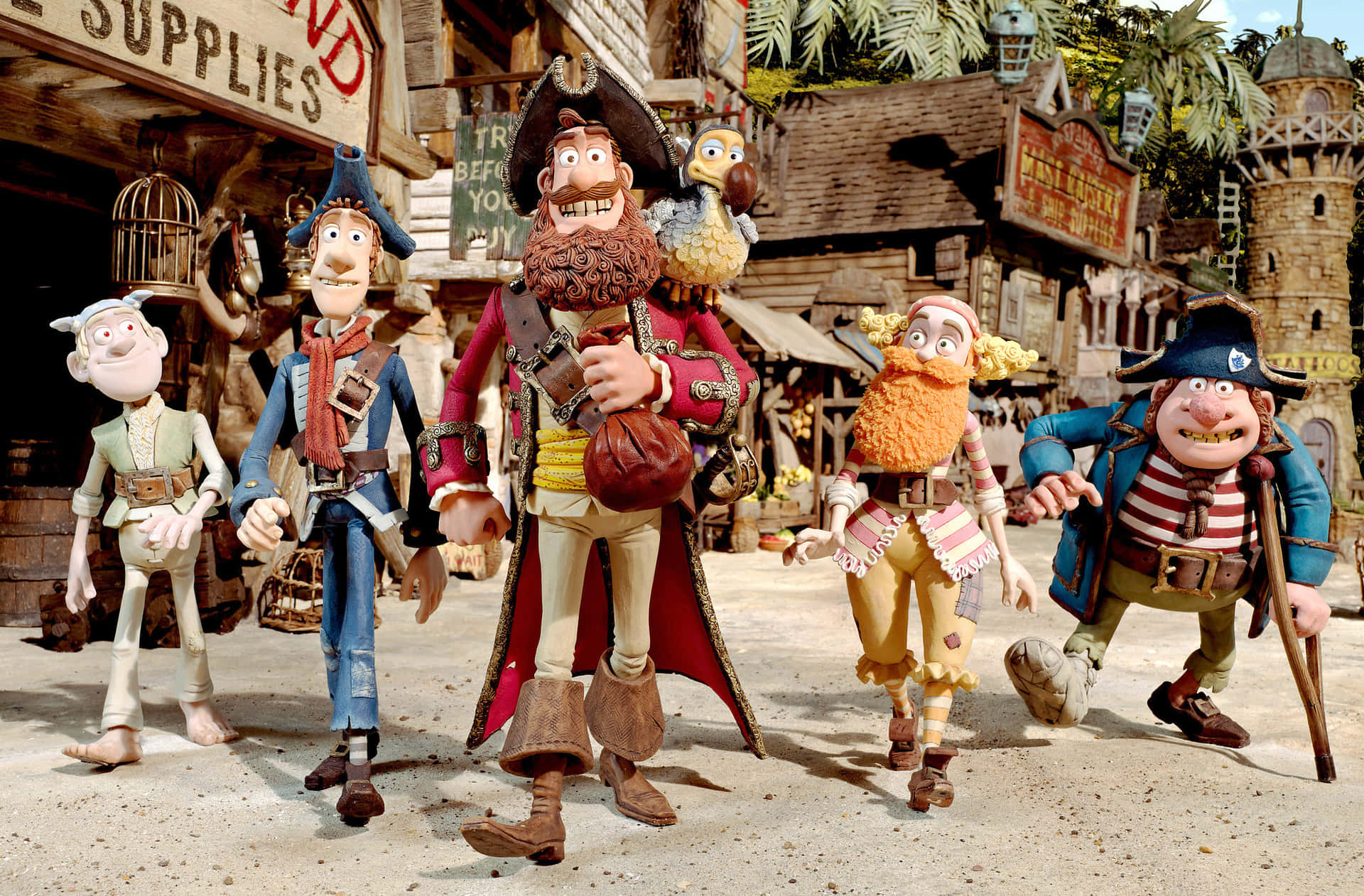 Lead Characters From The Pirates Band Of Misfits Background