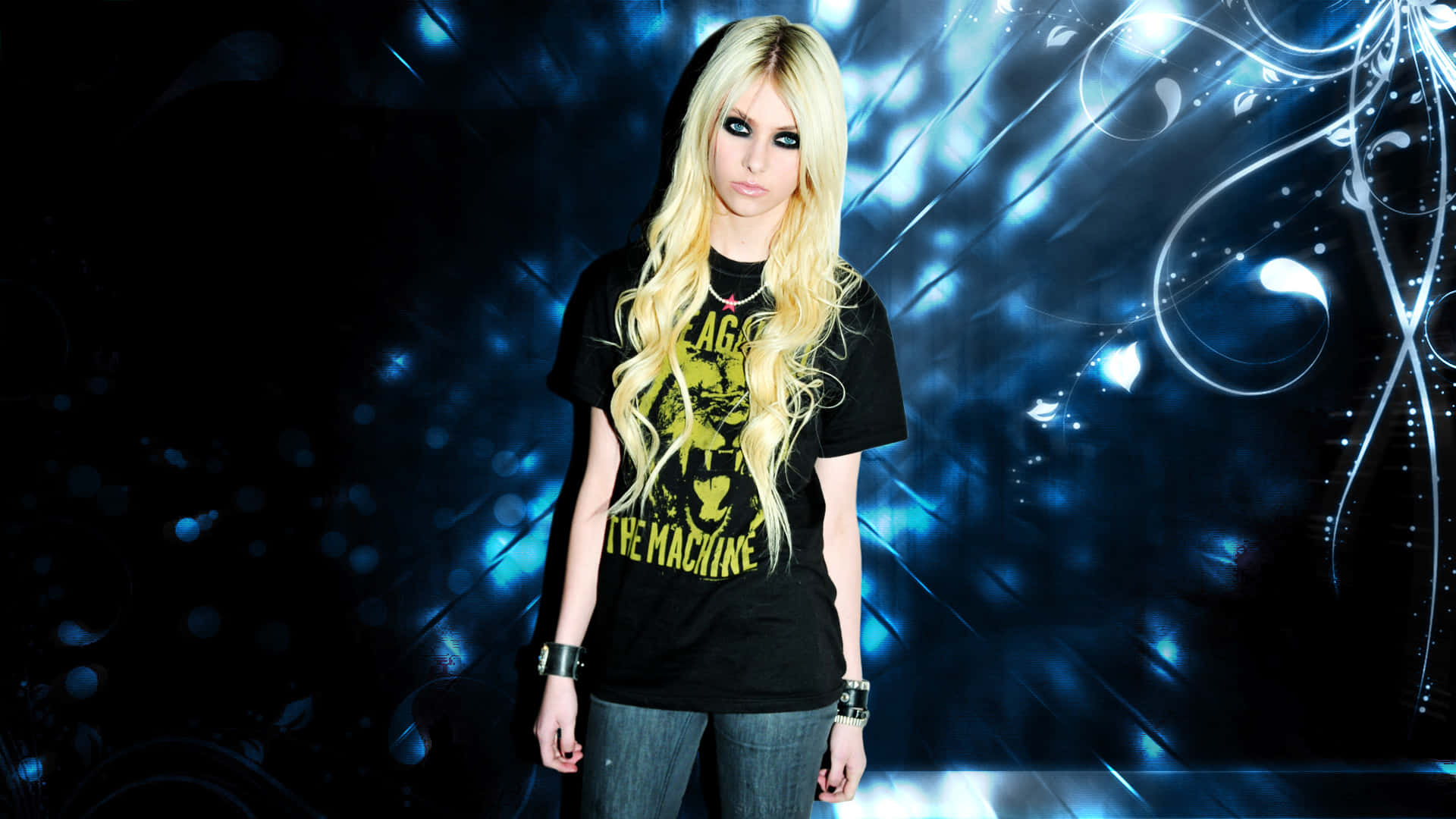 Lead Singer Of The Pretty Reckless Band In Black Shirt Background