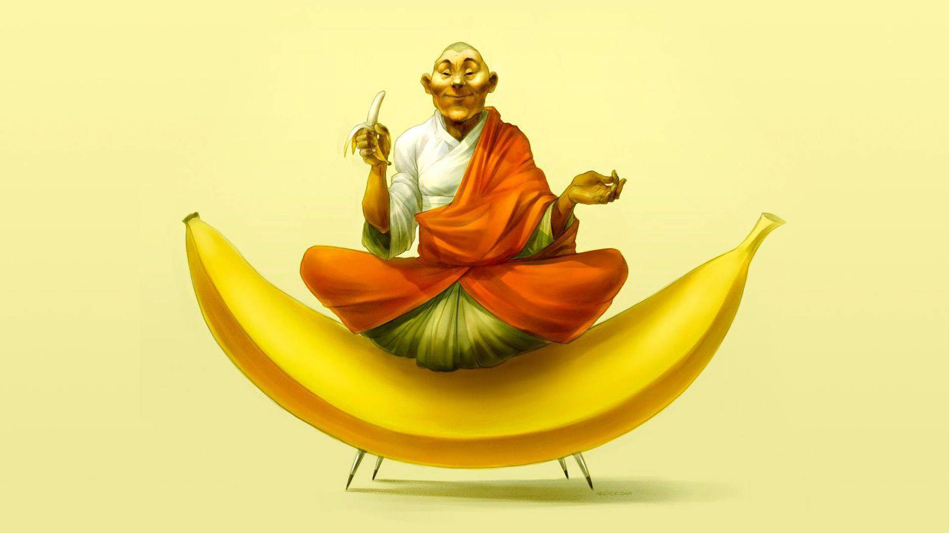 Leader Guru Ji In Banana Background
