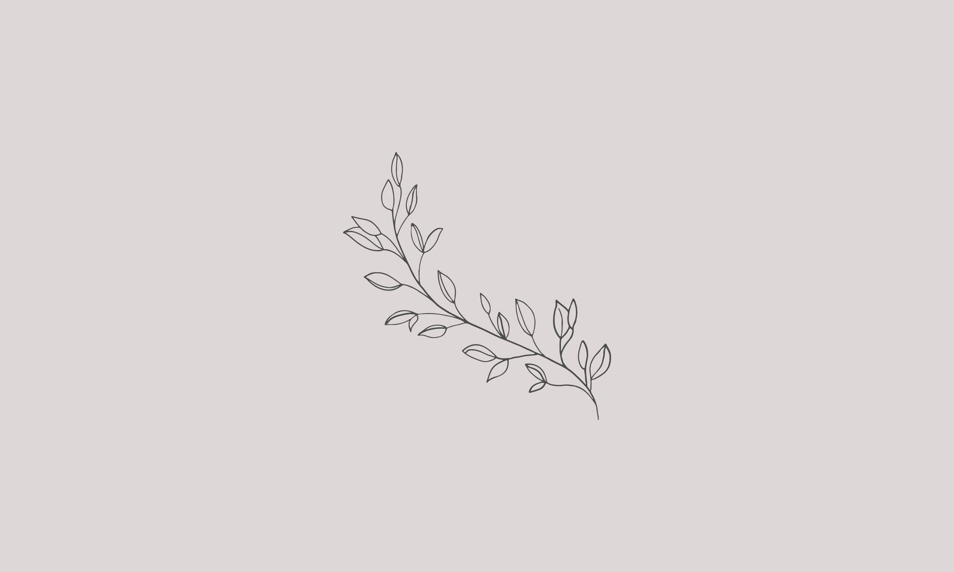 Leaf Branch Minimalist Aesthetic Laptop Background