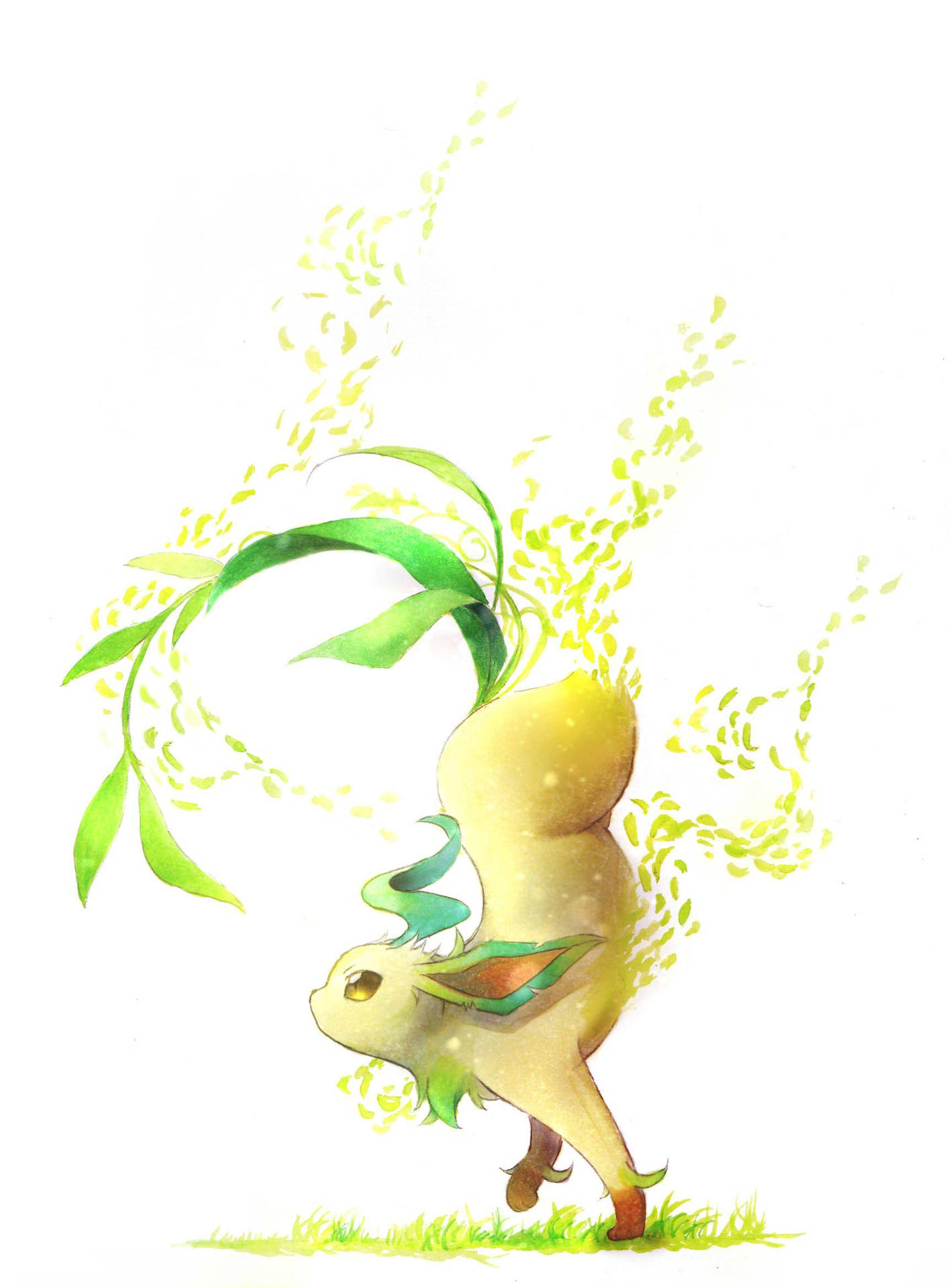 Leafeon Doing Hand Stand