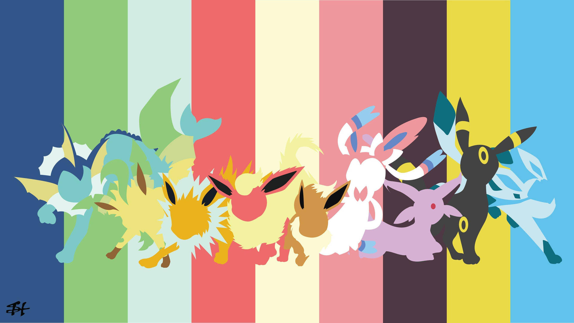 Leafeon, The Eevees And Umbreon