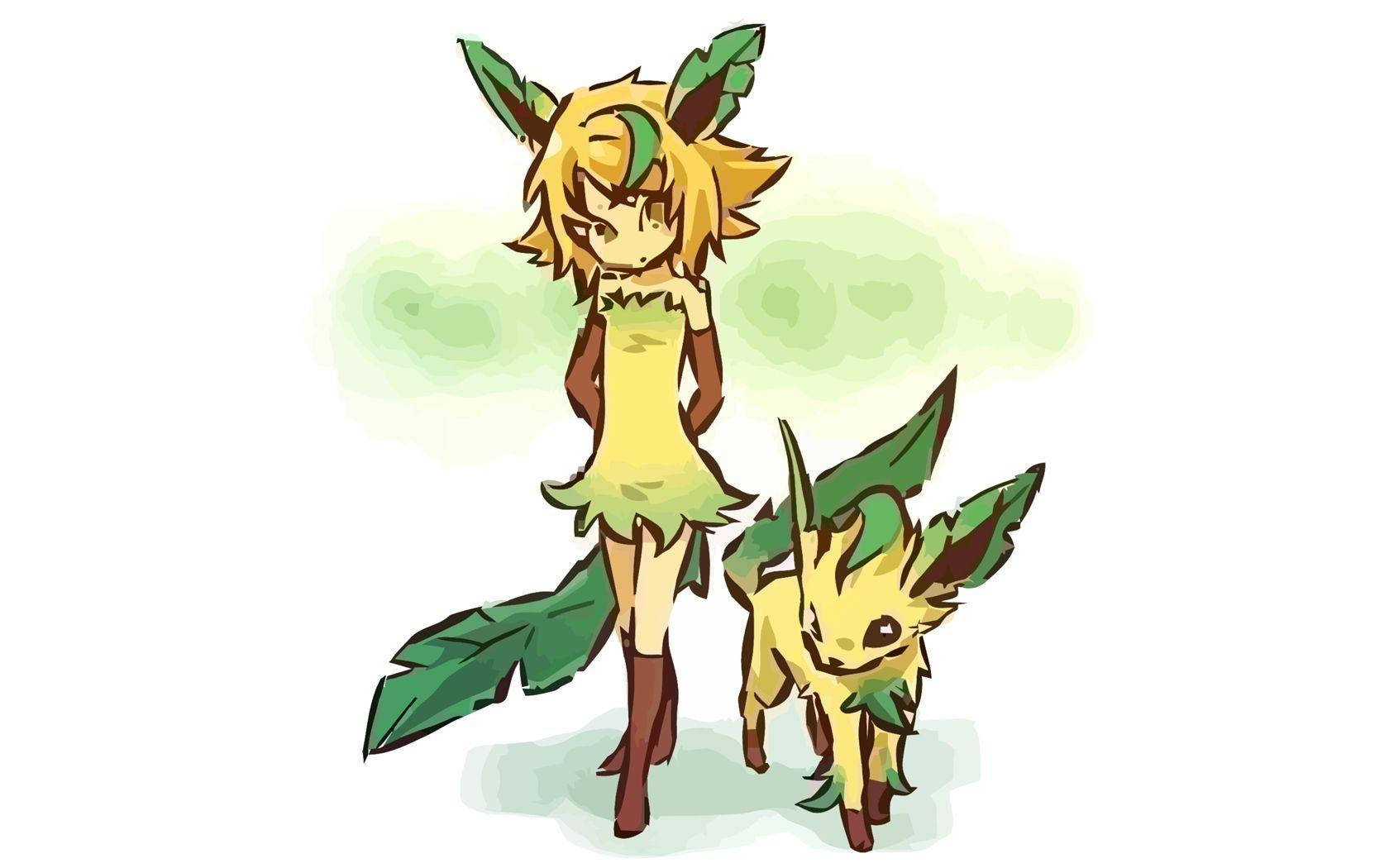 Leafeon With A Human