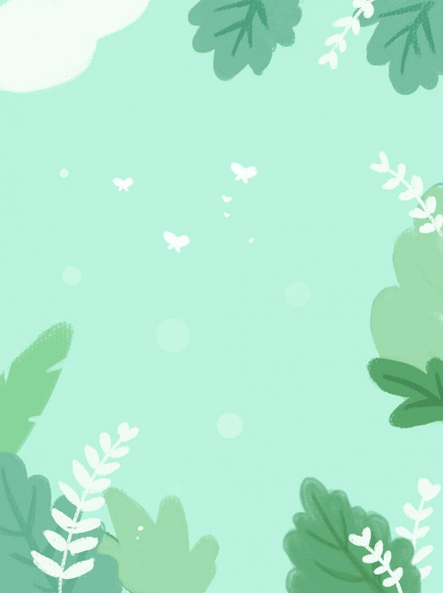 Leafy Greens In Cute Pastel Background