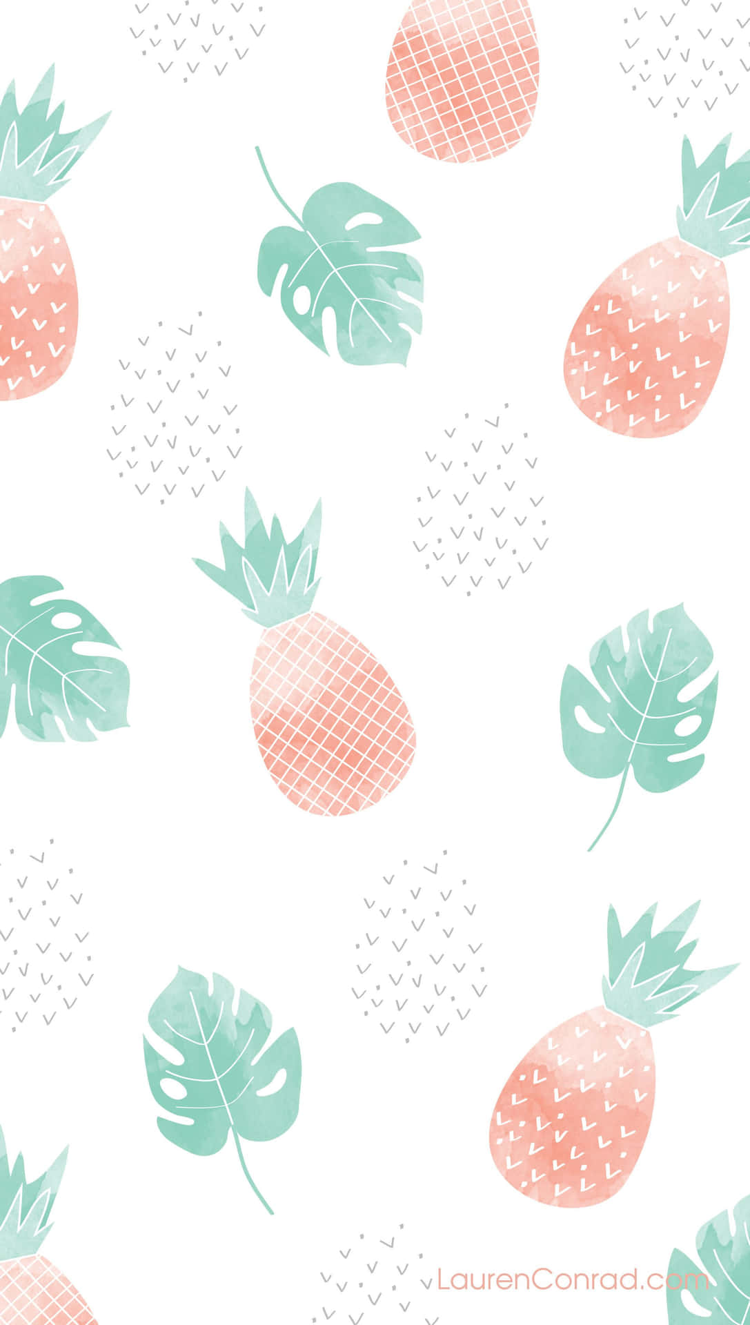 Leafy Pineapple Cute Pattern Iphone Background