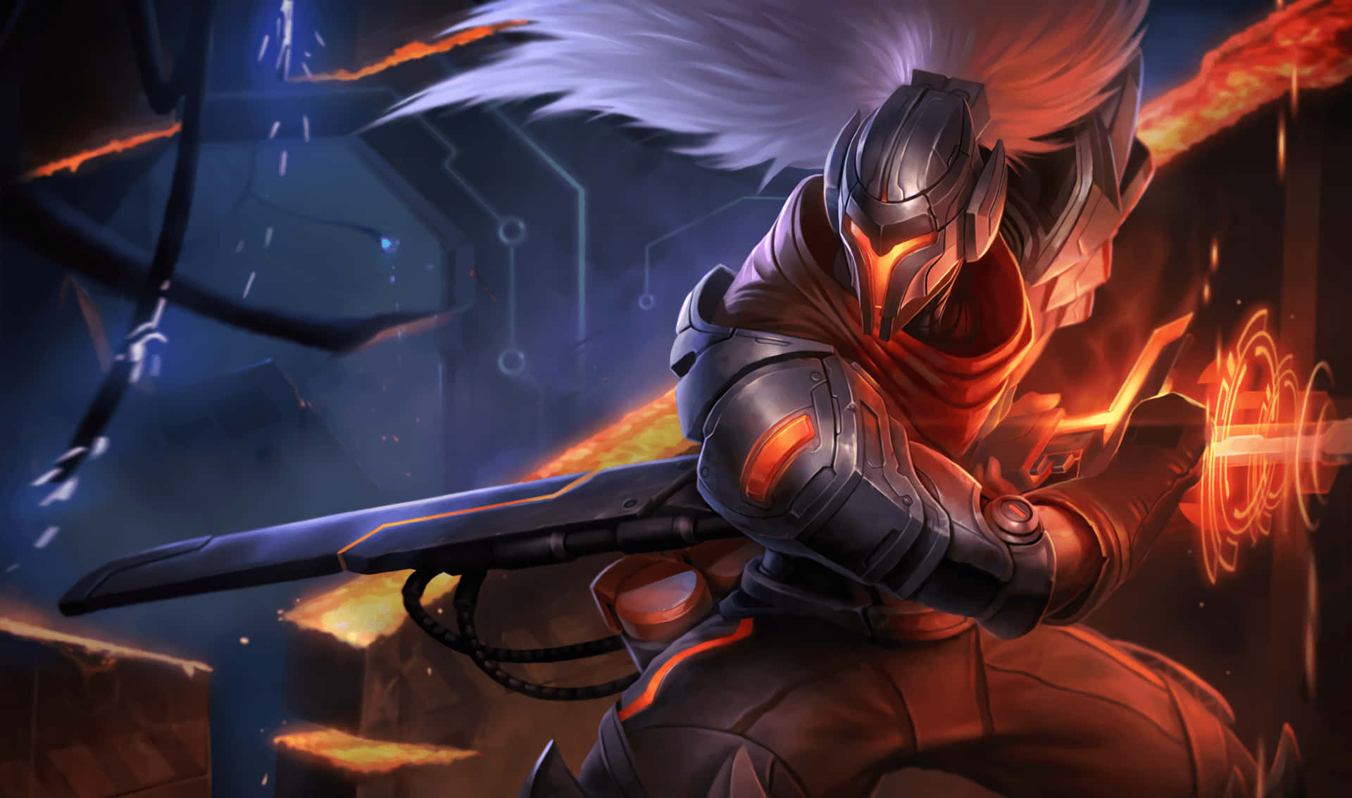 League Of Legends - A Character With A Sword Background