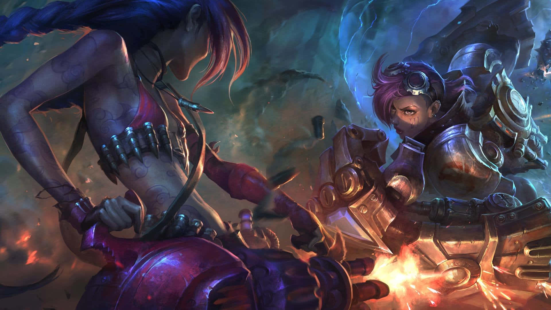 League Of Legends - A Female Character With A Sword Background